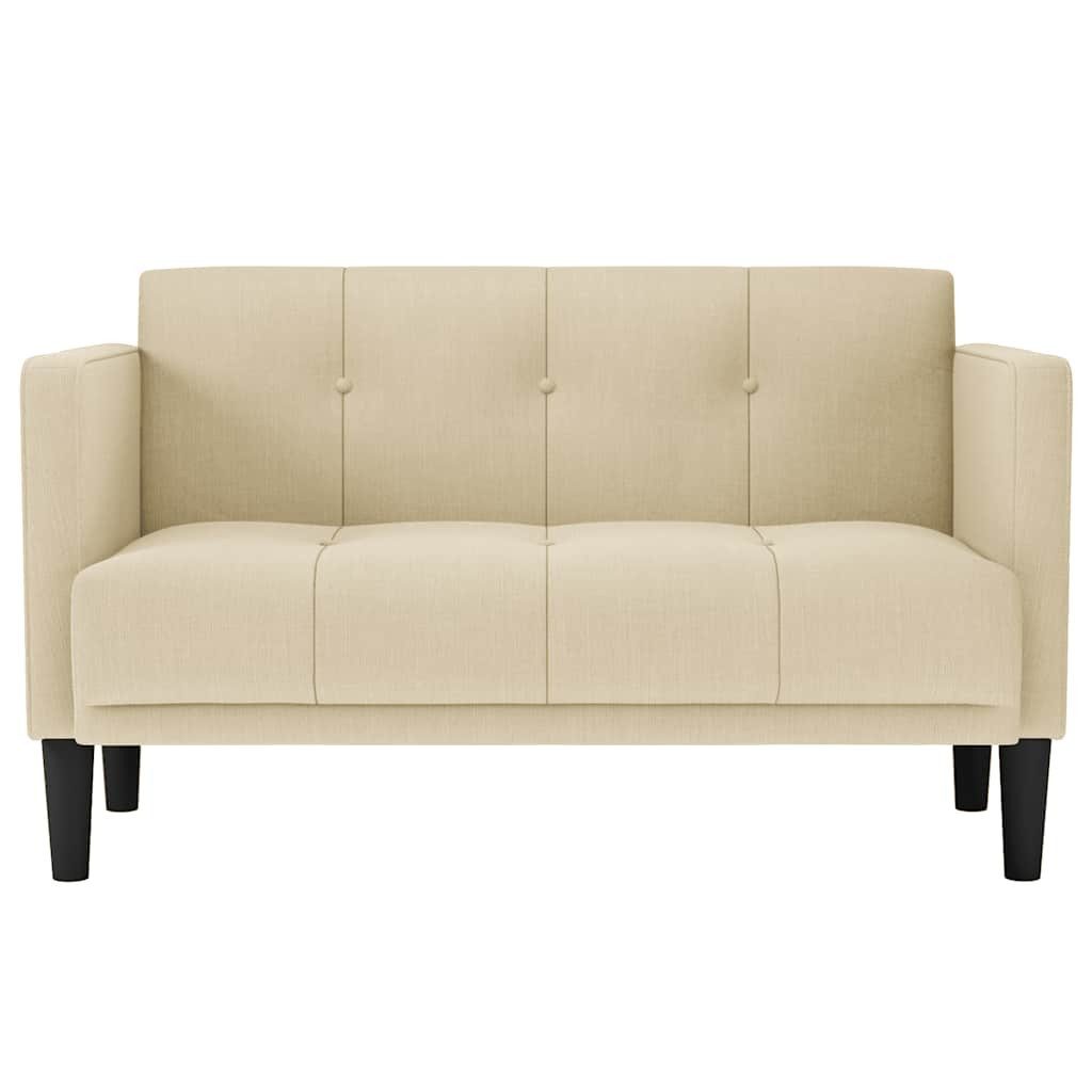 vidaXL Sofa Zweisitzer-Sofa Creme 111 cm Stoff günstig online kaufen