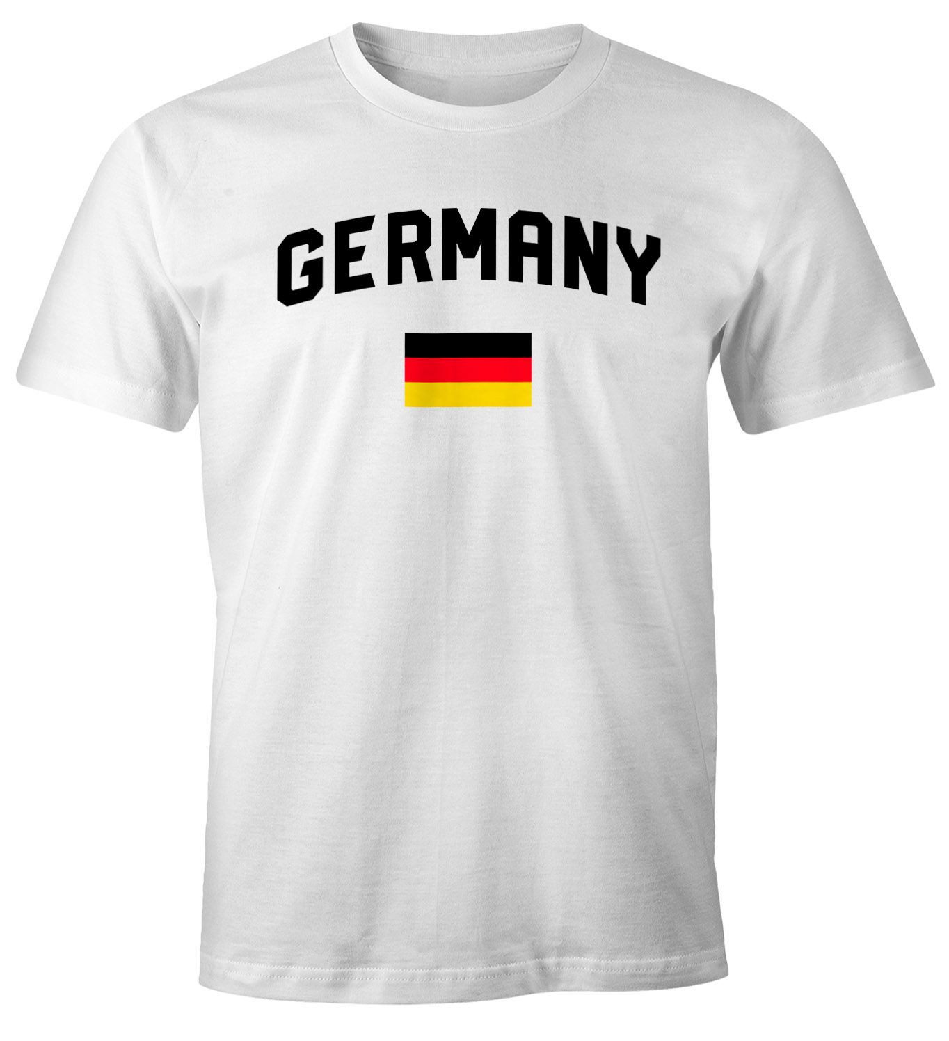 MoonWorks Print-Shirt Moonworks® Herren Deutschland Fan-Shirt T-Shirt Fußball WM EM mit Print