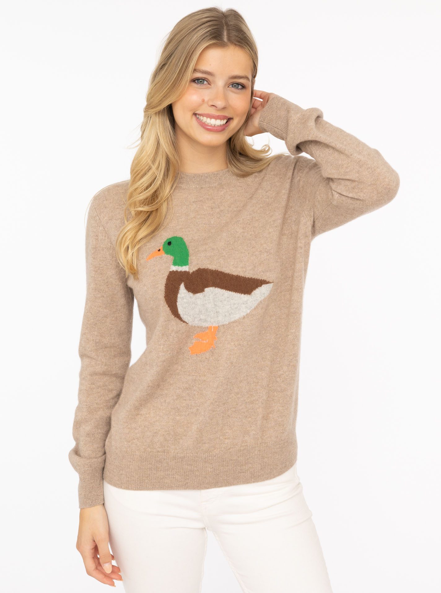 Zwillingsherz Strickpullover Duck Rundhals,aus reinem Kaschmir günstig online kaufen