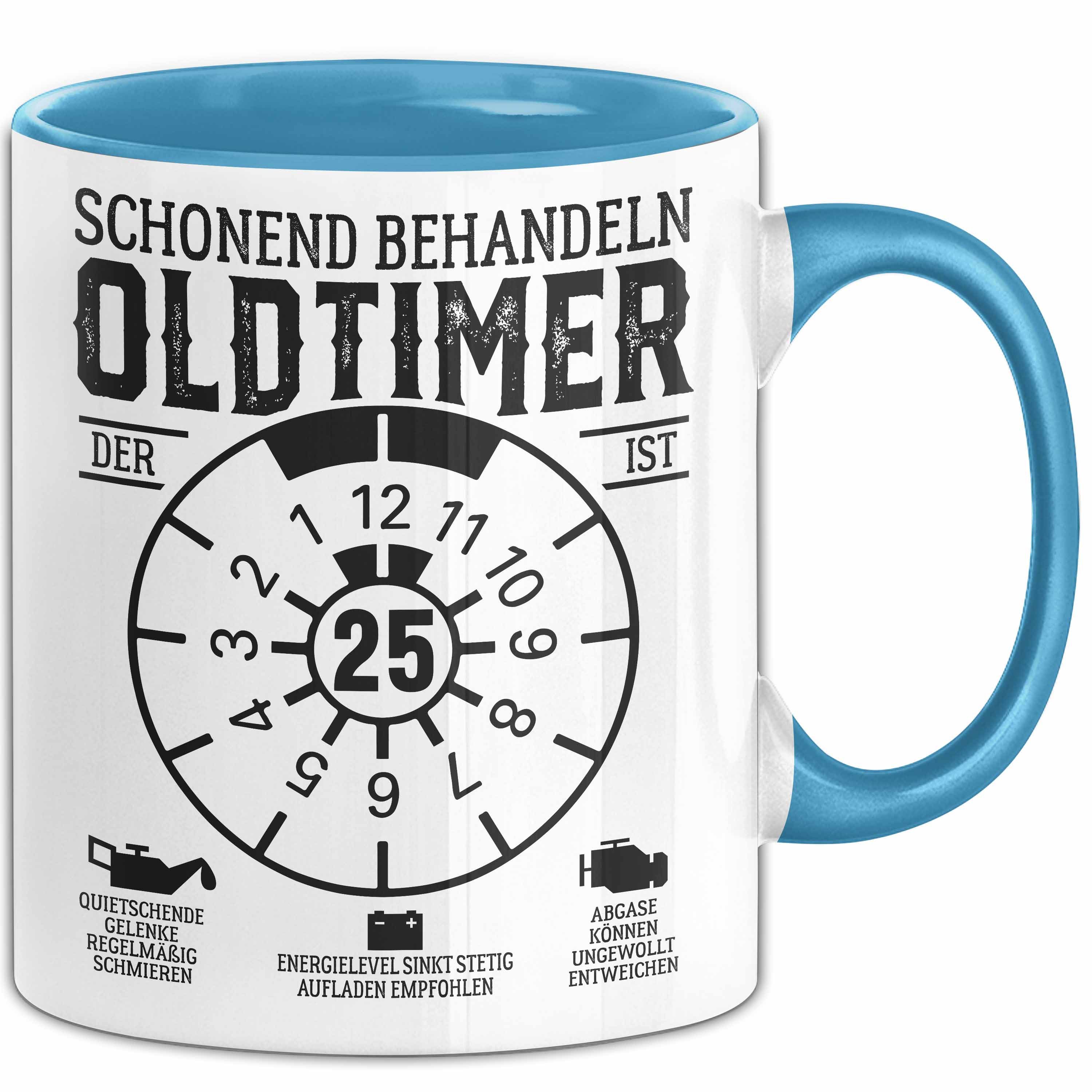 Trendation Tasse 25. Geburtstag Tasse Geschenk Schonend Behandeln Oldtimer Der Ist 25