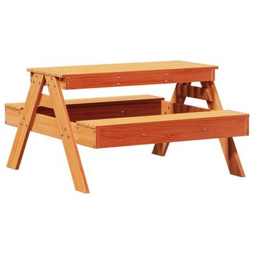 vidaXL Gartentisch Picknicktisch für Kinder Wachsbraun 88x97x52 cm Massivholz (1-St)