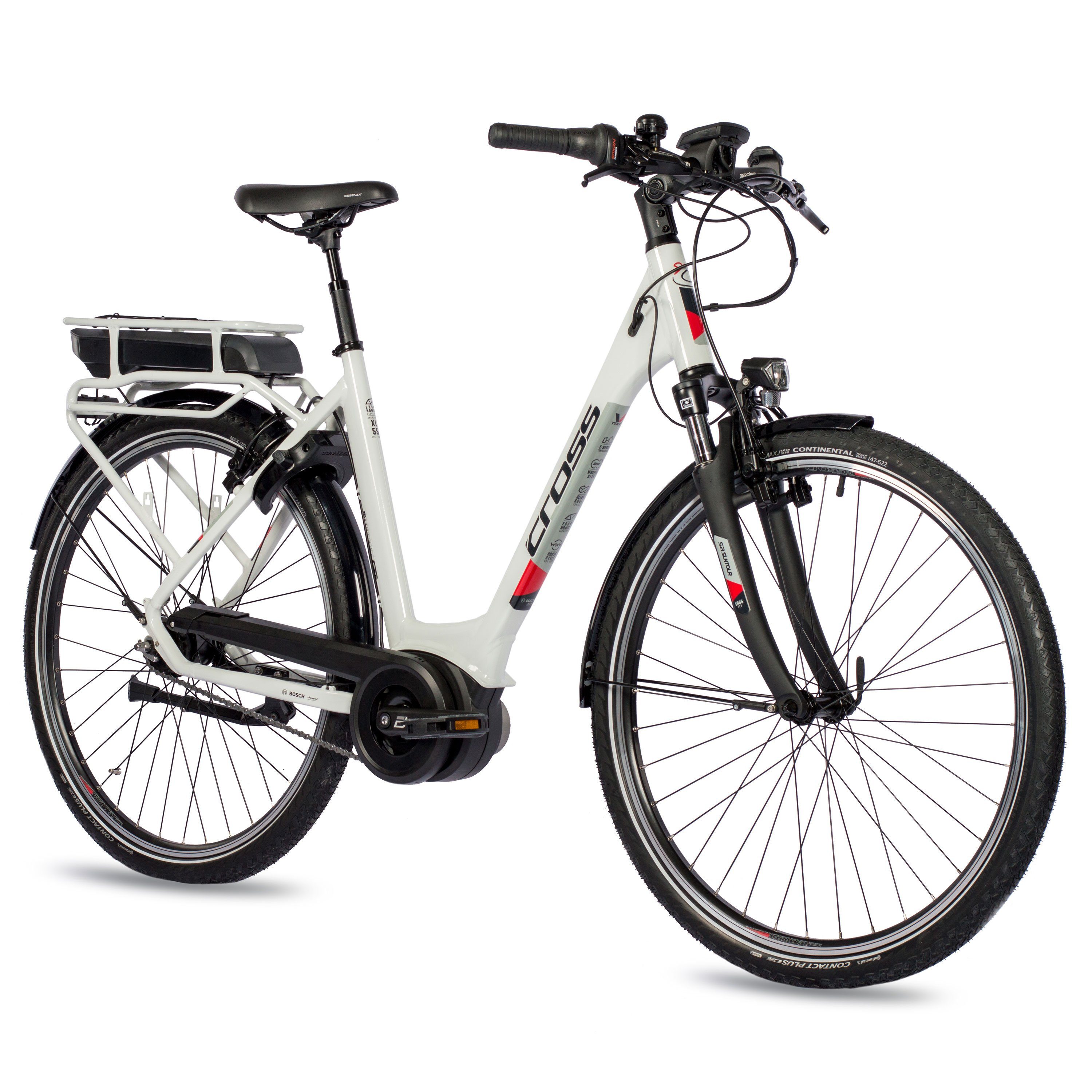 Airtracks E-Bike Cityrad 28 Zoll Trekking Fahrrad E-Bike V-Tron LS Rack BOSCH ACTIVE LINE, 7 Gang, Nabenschaltung, Mittelmotor, 400 Wh, 7 Gang SHIMANO NEXUS 45cm 50cm 55cm