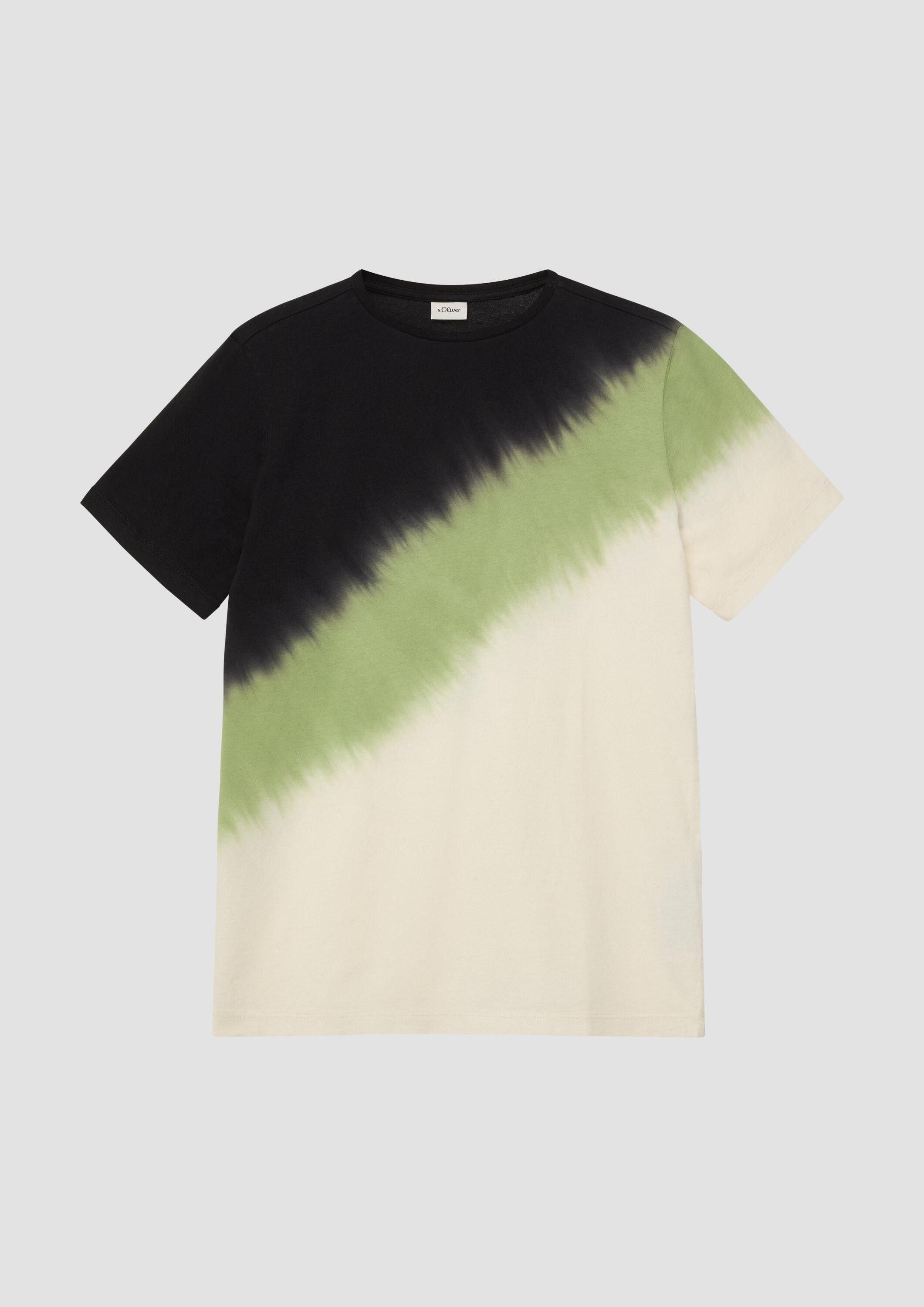 s.Oliver Kurzarmshirt T-Shirt T-Shirt mit Dip-Dye-Effekt