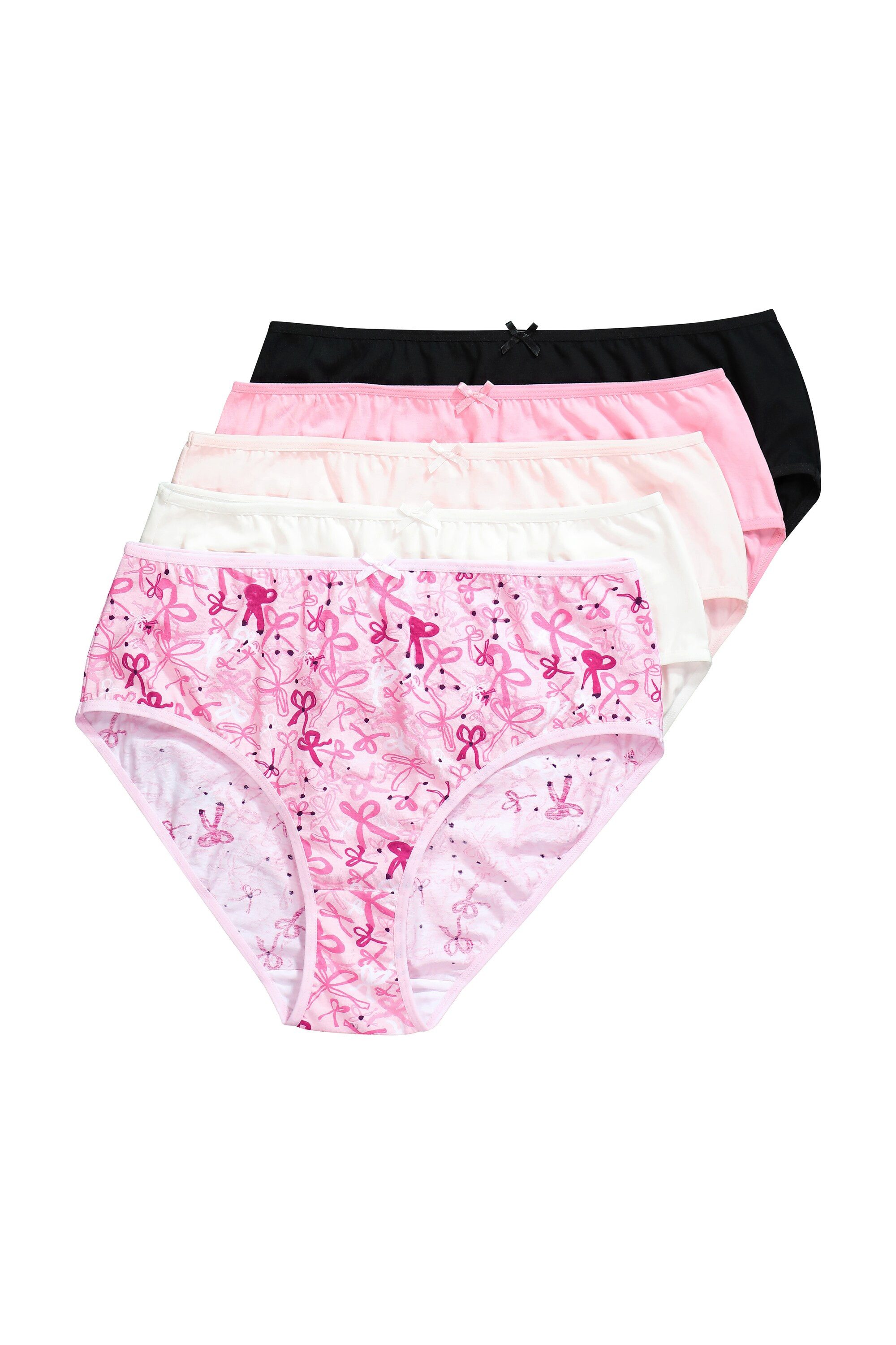 Ulla Popken Slip Midislips 5er-Pack Schleifen/einfarbig günstig online kaufen