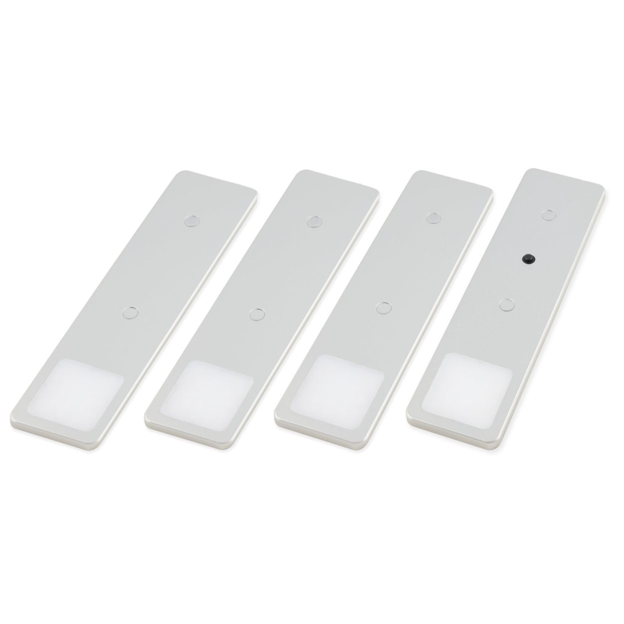 kalb LED Unterbauleuchte LED Unterbauleuchte Solid2, SET silbergrau, mech. Schalter, 3W, 4er Set warmweiß, warmweiß/neutralweiß