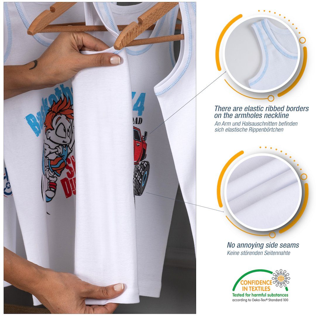 gerippt Unterhemden Unterwäsche 5 100% Jungen Baumwolle 5-St) LOREZA Unterhemd (Spar-Packung,