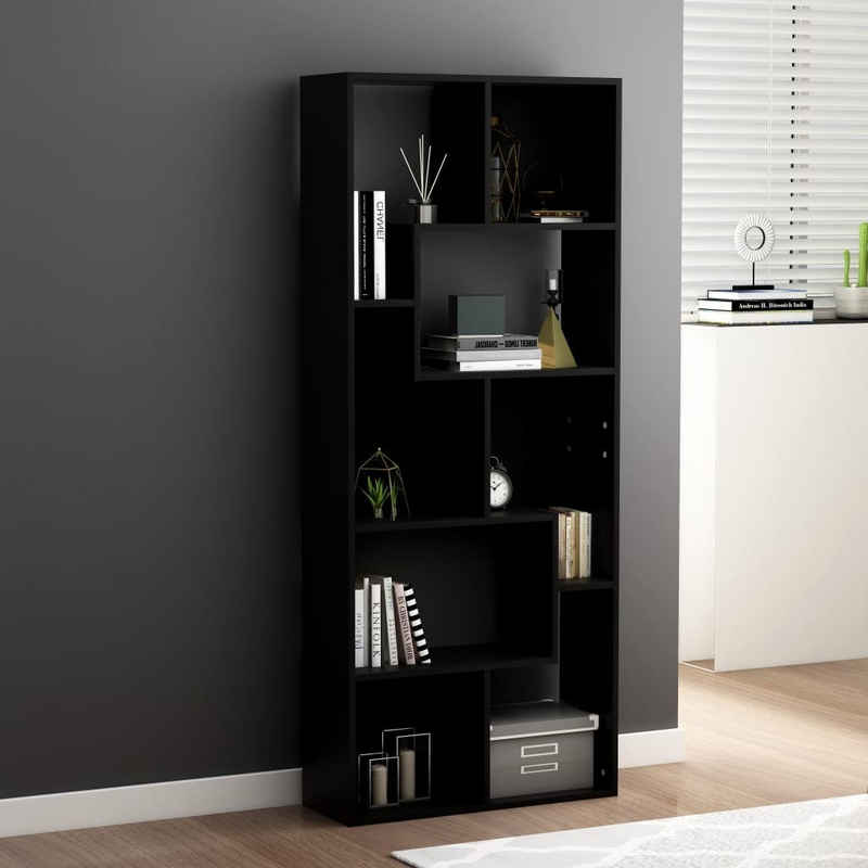 vidaXL Bücherregal Bücherregal Schwarz 67x24x161 cm Holzwerkstoff, 1-tlg.