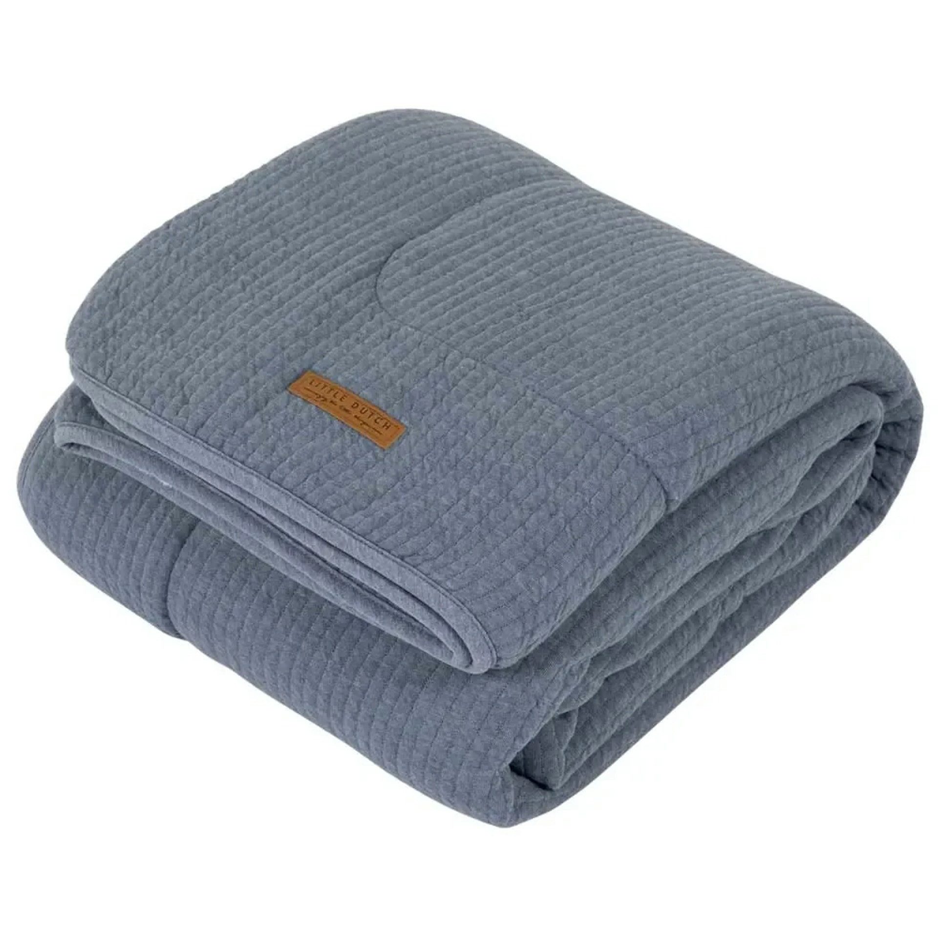 Babydecke Baby Kuscheldecke uni blau "Pure Blue", Größe: 70 x 100 cm, LITTLE DUTCH, Spezielle Webtechnik für eine schöne Struktur und extreme Weichheit