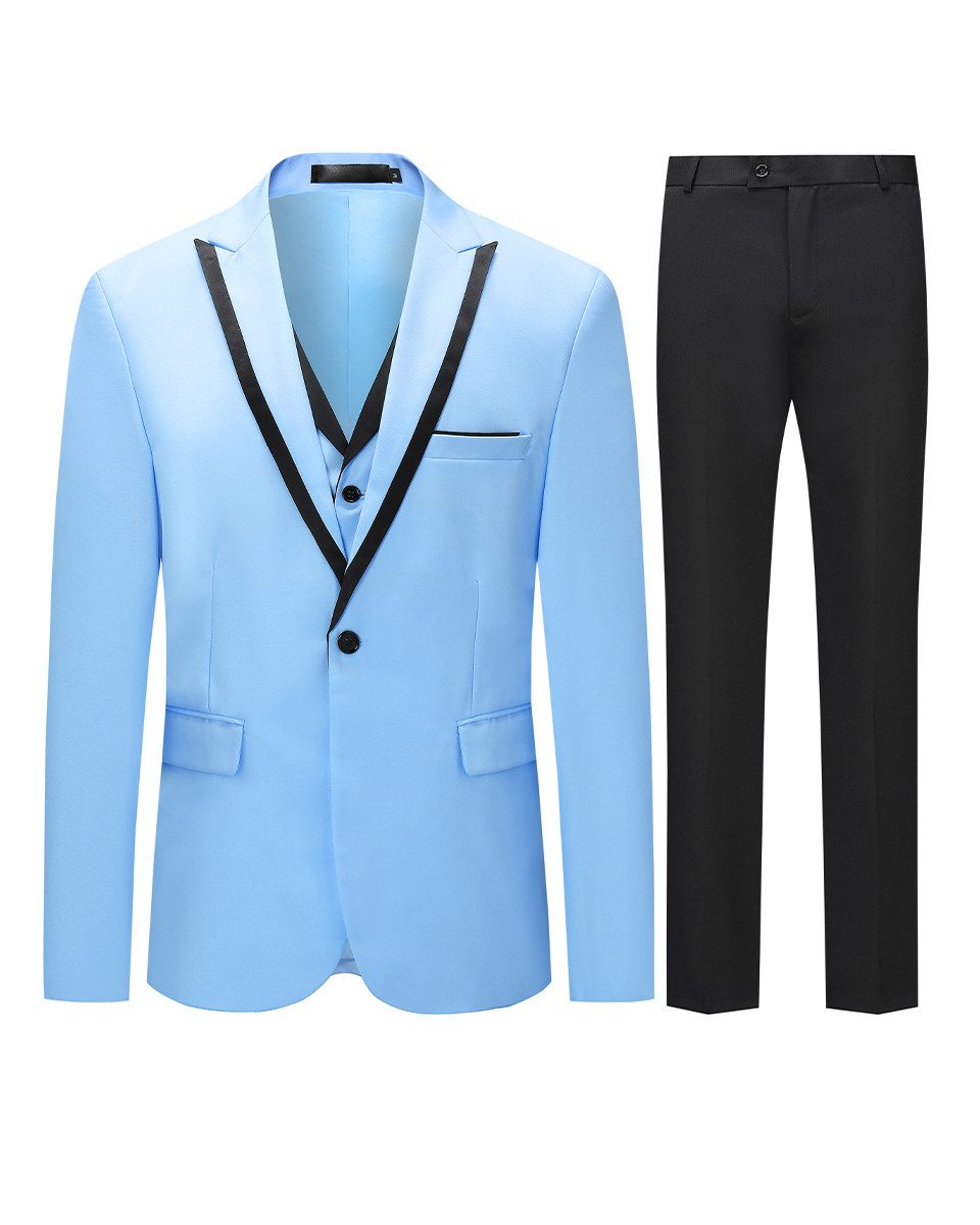 Allthemen Anzug (3 tlg) Slim Fit Elegante Костюмы mit Spitzen Revers