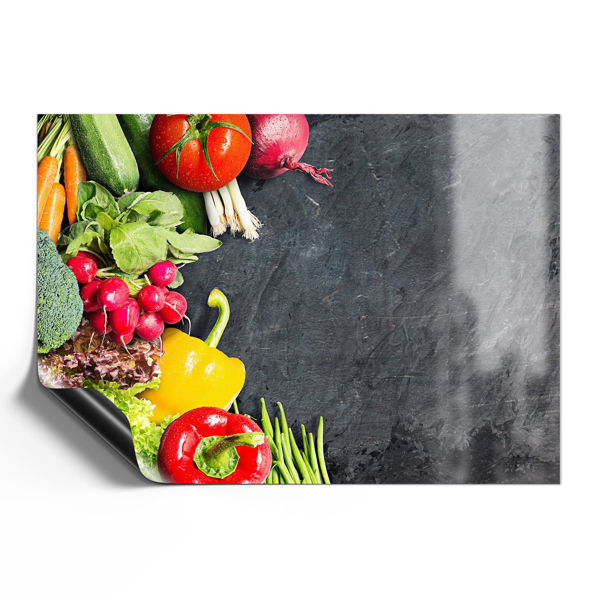 DEQORI Magnetfolie 'Schiefertafel mit Gemüse', beschreibbar günstig online kaufen