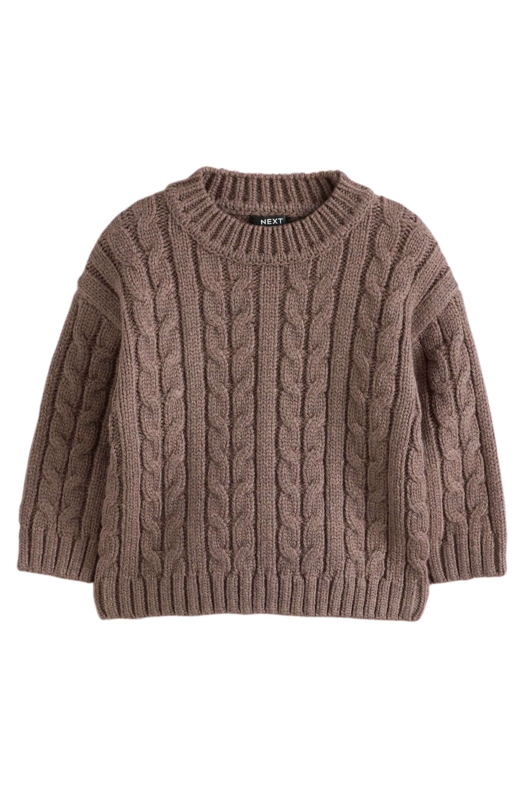 Next Rundhalspullover Rundhals-Pullover mit Zopfstrickmuster (1-tlg)