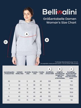 Bellivalini Kapuzensweatshirt Kapuzenpullover lang Damen Hoodie Sportanzug Oberteil Pullover BLV210