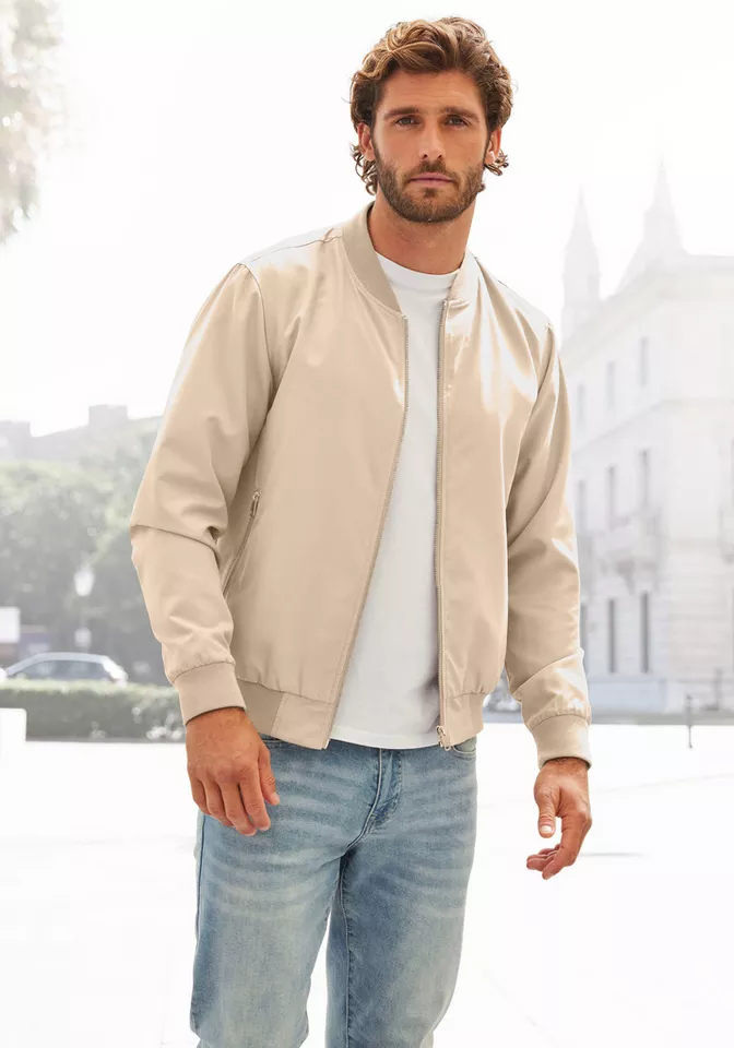 John Devin Bomberjacke / Blouson mit Rippkragen, Pilotenjacke / Übergangsjacke mit Innentasche, regular fit