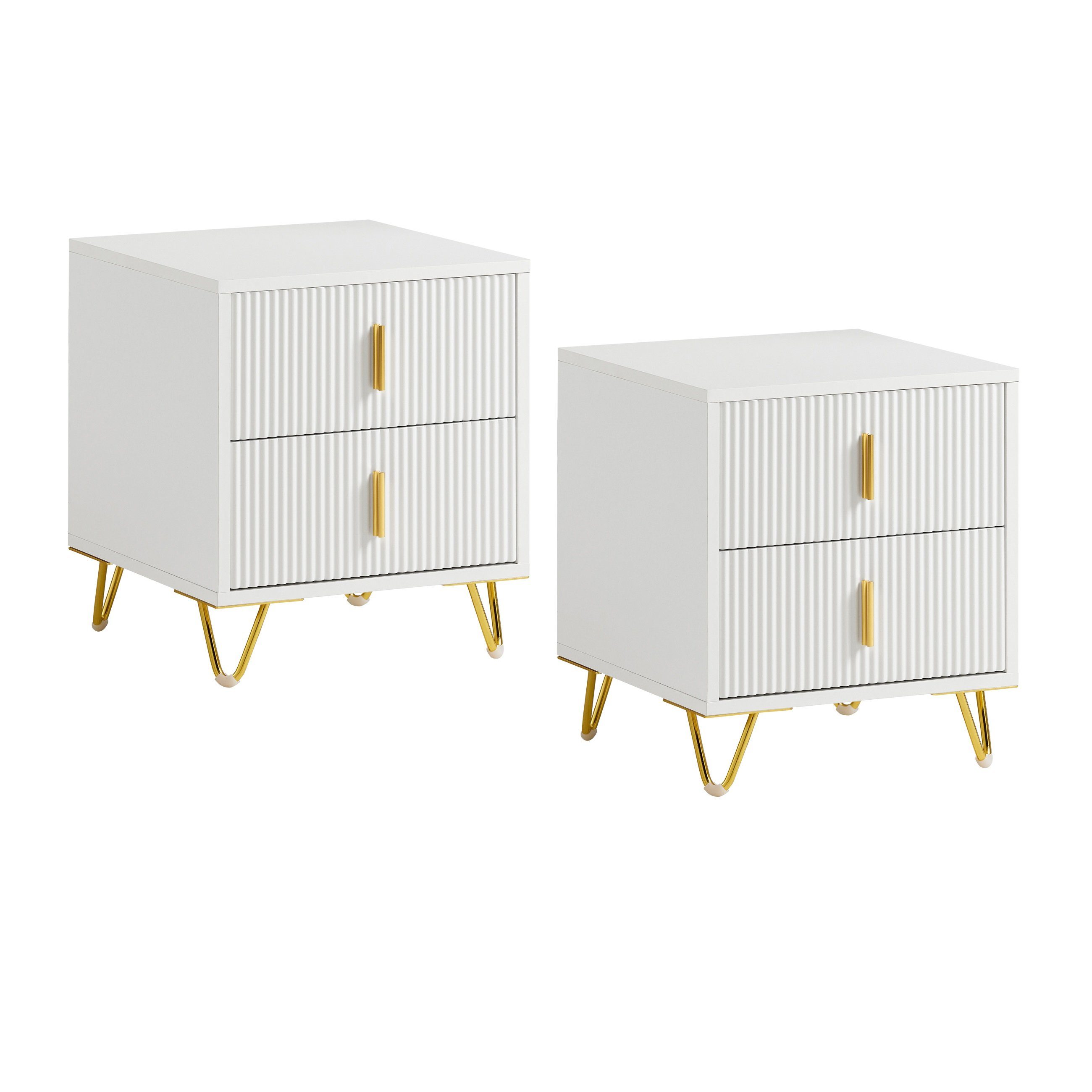 SoBuy Nachttisch FBT115, 2er Set, Nachtschrank mit 2 Schubladen, Beistellti günstig online kaufen