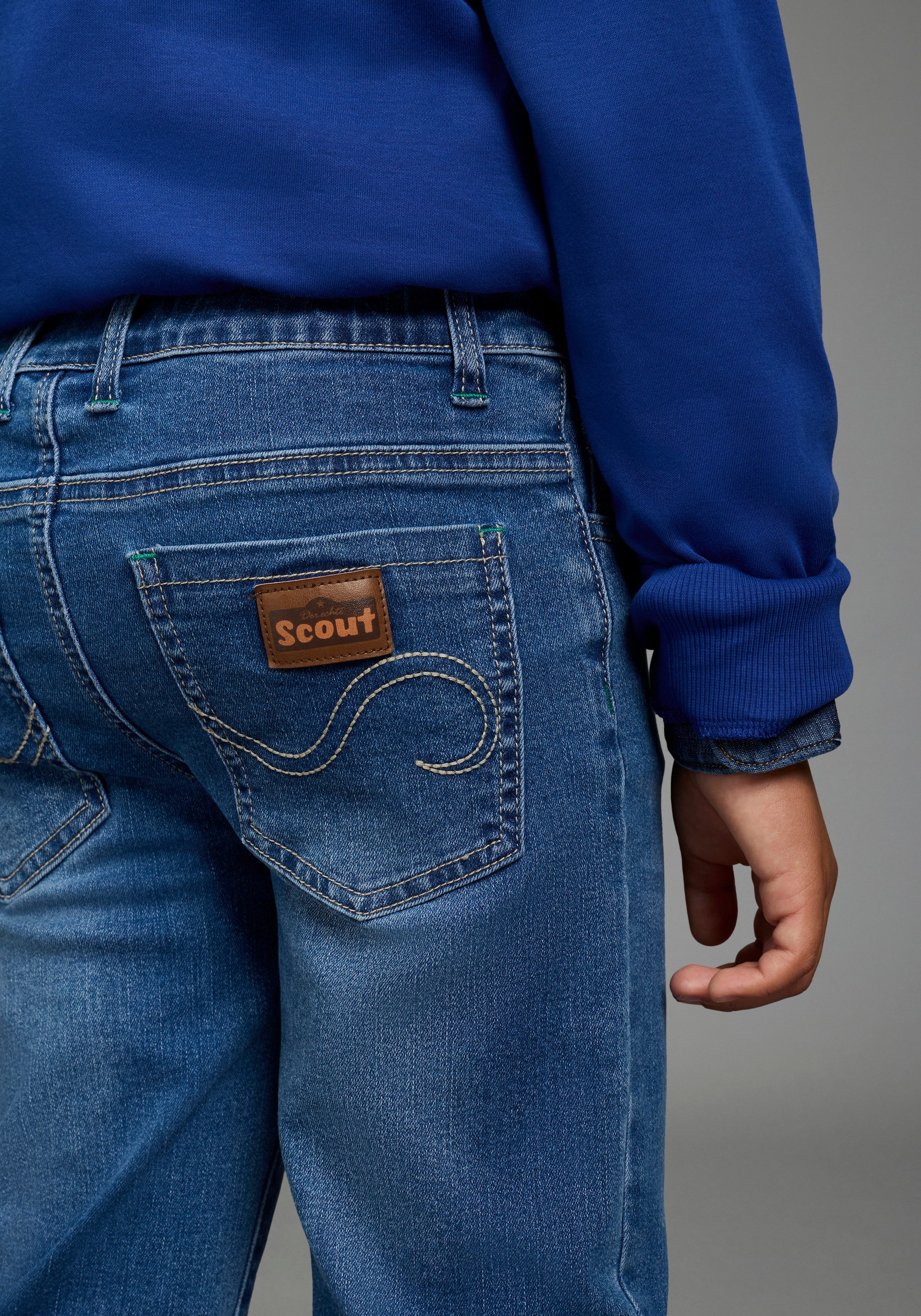 Scout Straight-Jeans Gerade Schlupf-Stretchjeans - NEU von SCOUT für Jungen, straight fit, mit mehreren Taschen inklusive Coinpocket