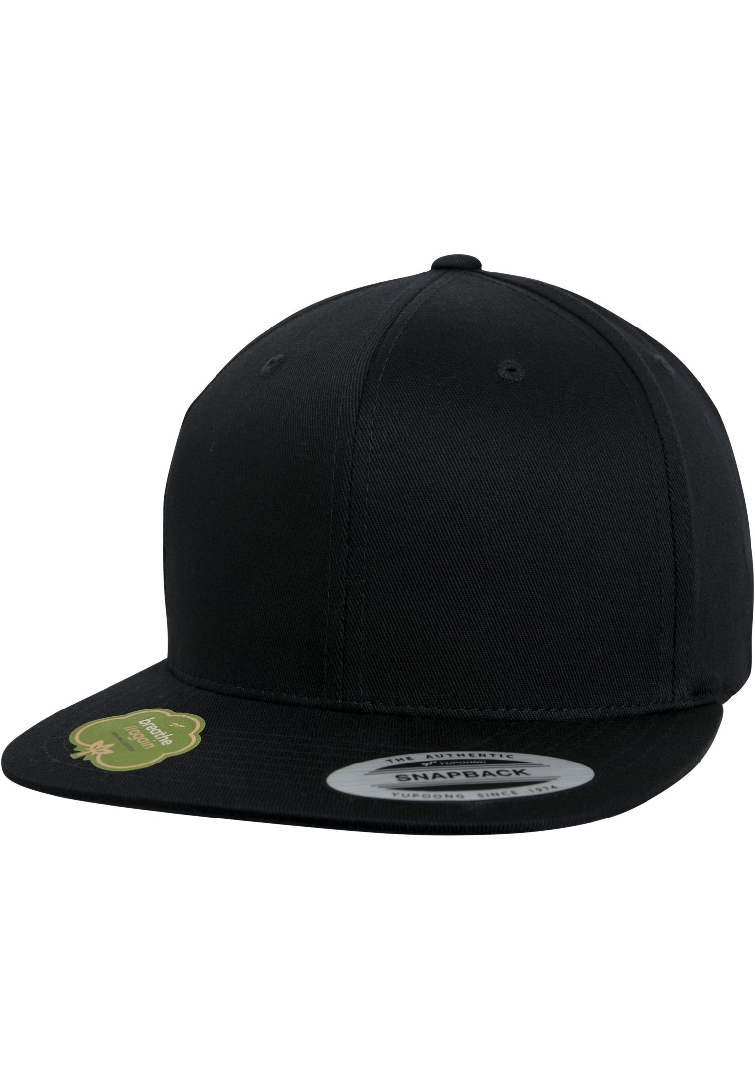 black Organic Flexfit Flex Snapback Snapback Cotton Cap