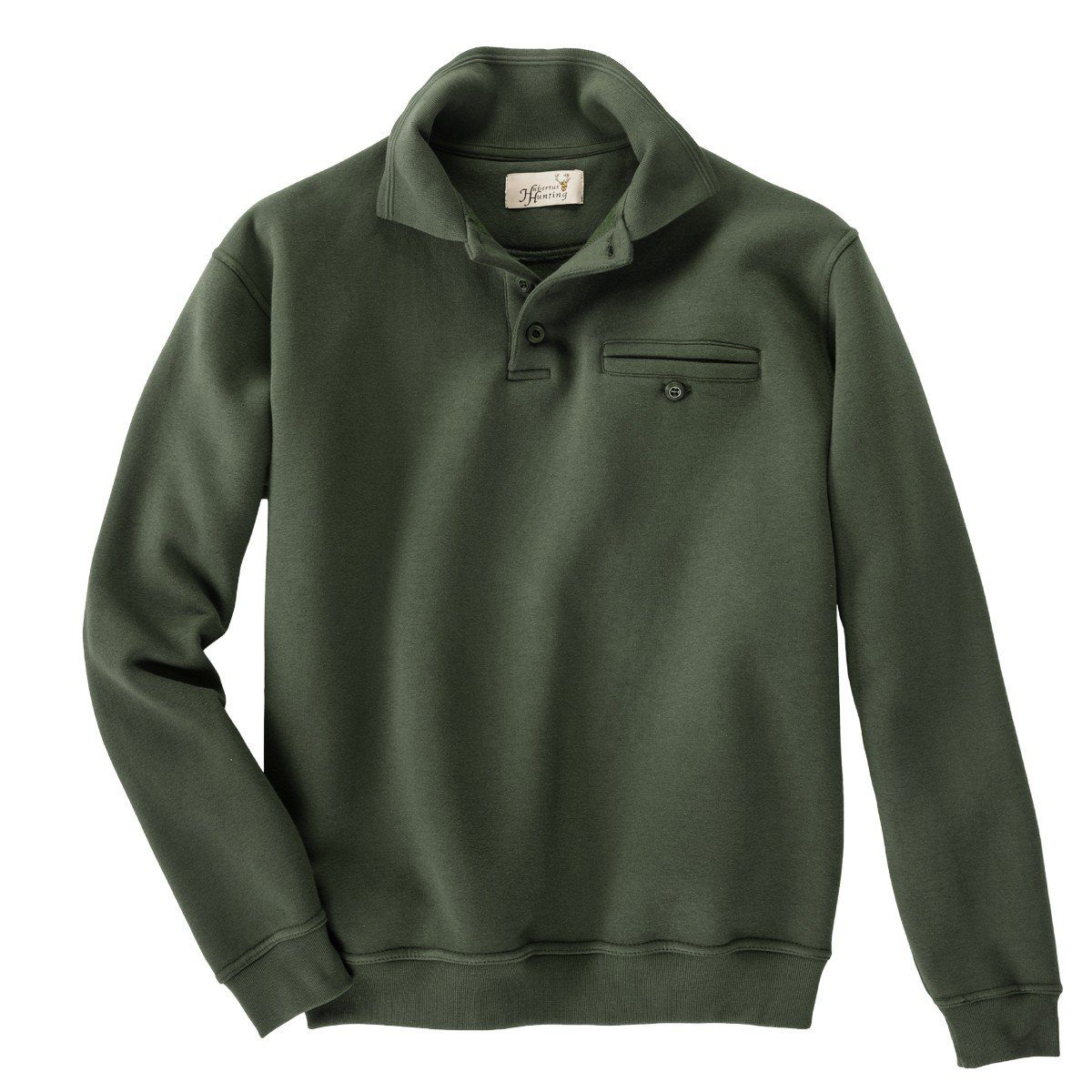 Hubertus Sweater Hubertus Sweatshirt Polokragen oliv Übergröße günstig online kaufen