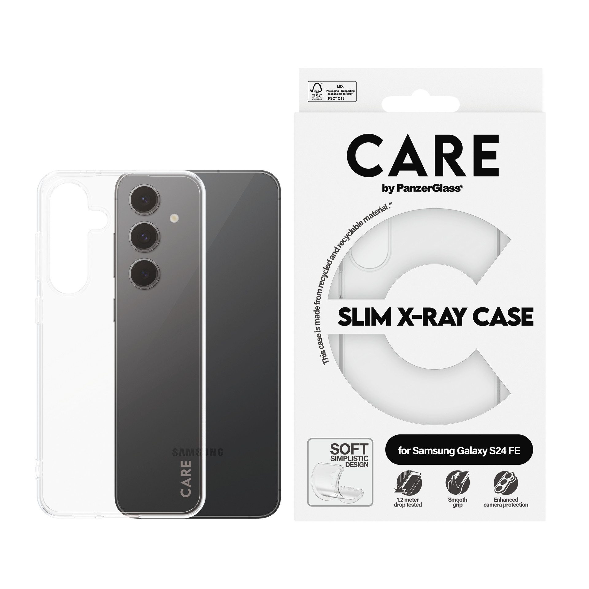 CARE by PanzerGlass Handyhülle Slim X-Ray Case, Backcover, Schutzhülle, Handyschutzhülle, Case, Schutzcase, stoßfest