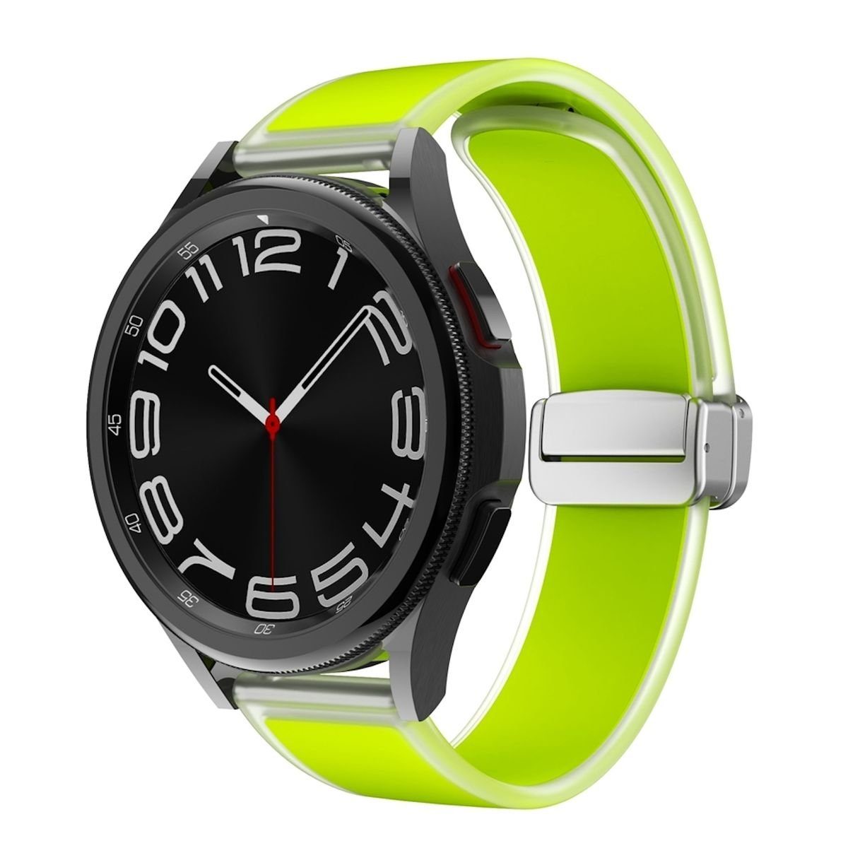Wigento Smartwatch-Armband Für Samsung Galaxy Watch 6 / 5 / 4 Magnetisches Silikon Armband Grün