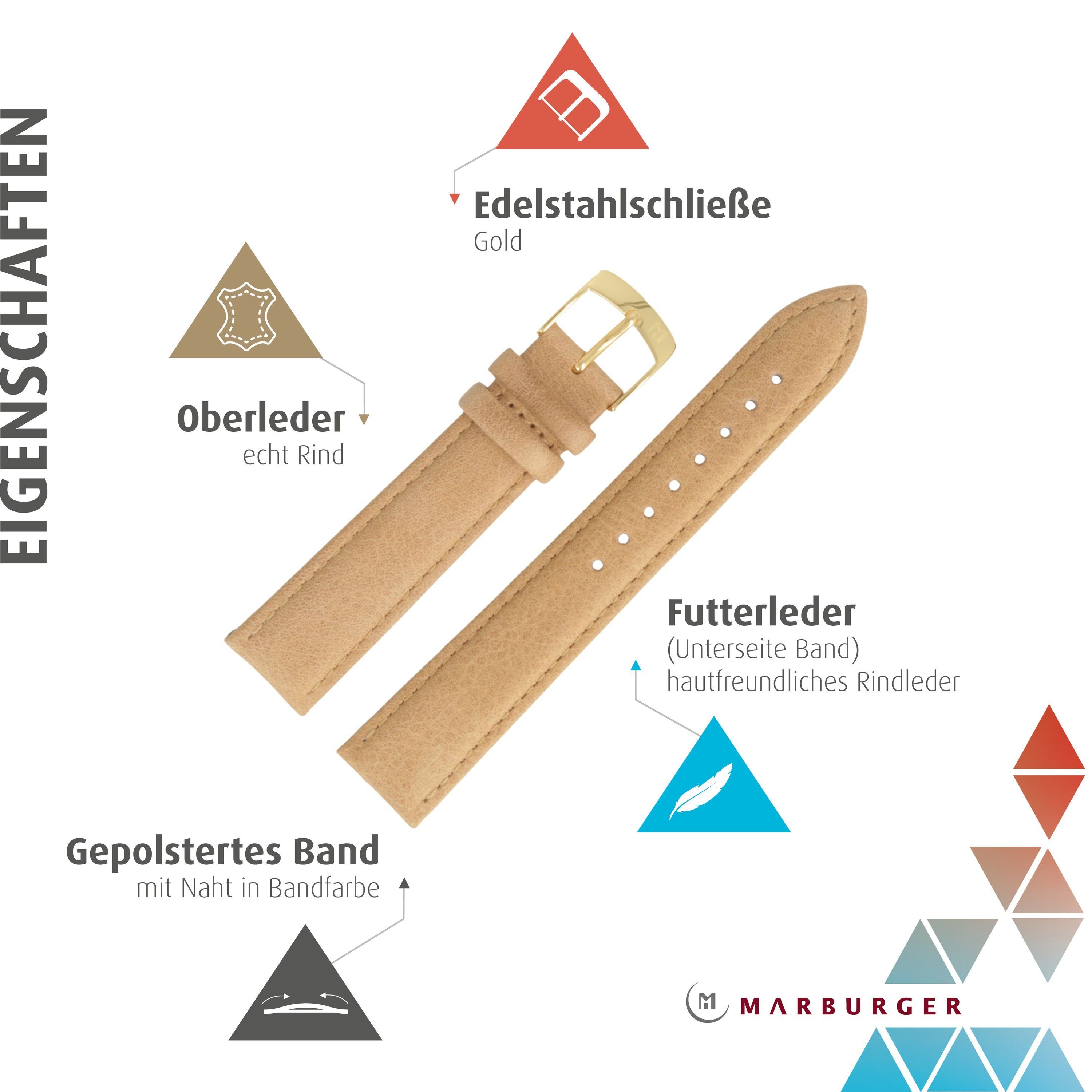 MARBURGER Uhrenarmband 16mm Leder günstig online kaufen
