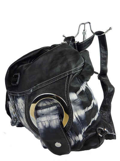 Taschen4life Schultertasche Rucksacktasche W6802Z, batik Muster, schlichte moderne Optik, Multifunktionstasche