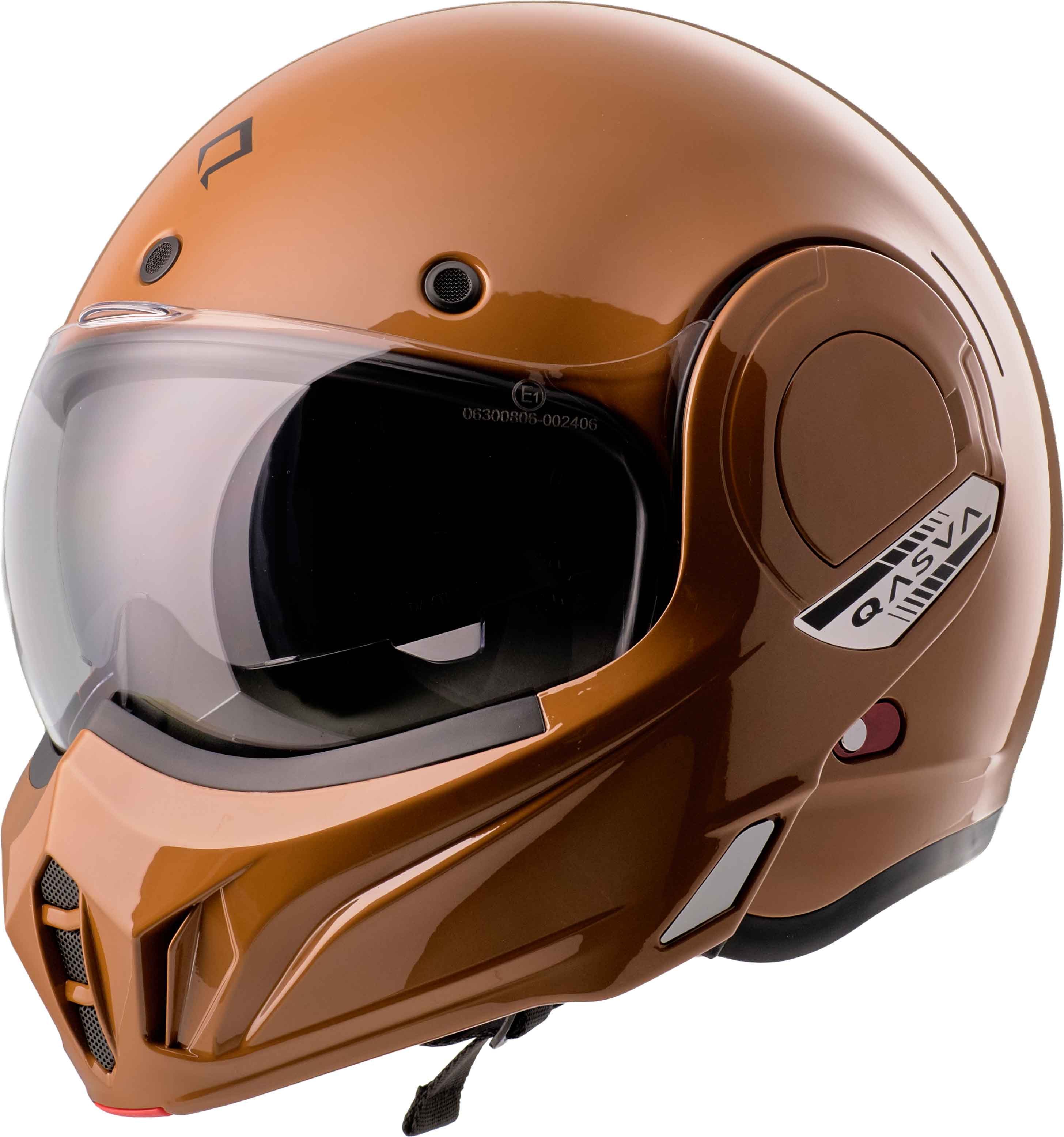 Burnout Motorradhelm Flipback Vortex Cognac