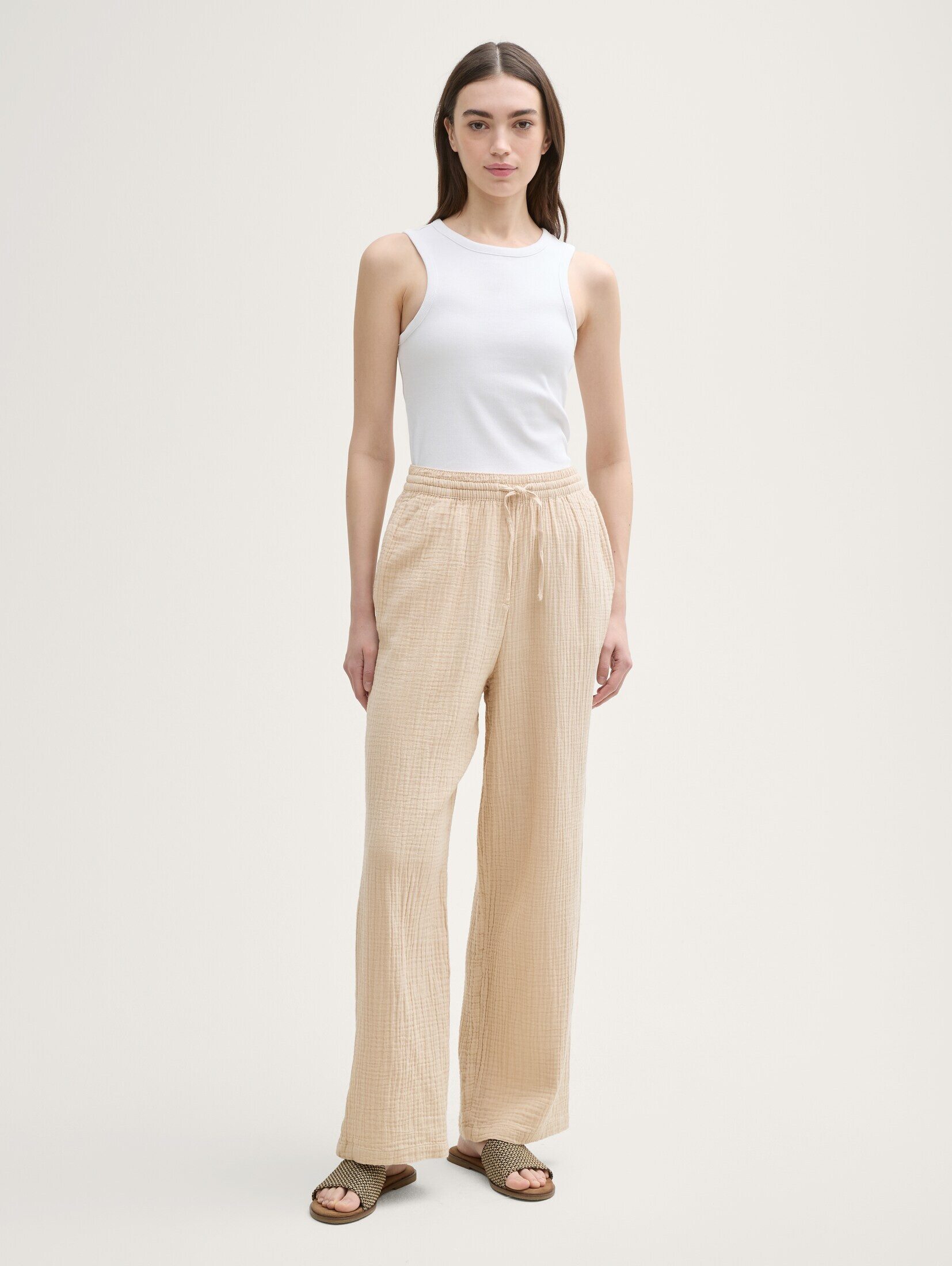 TOM TAILOR Denim Stoffhose Musselin Straight günstig online kaufen