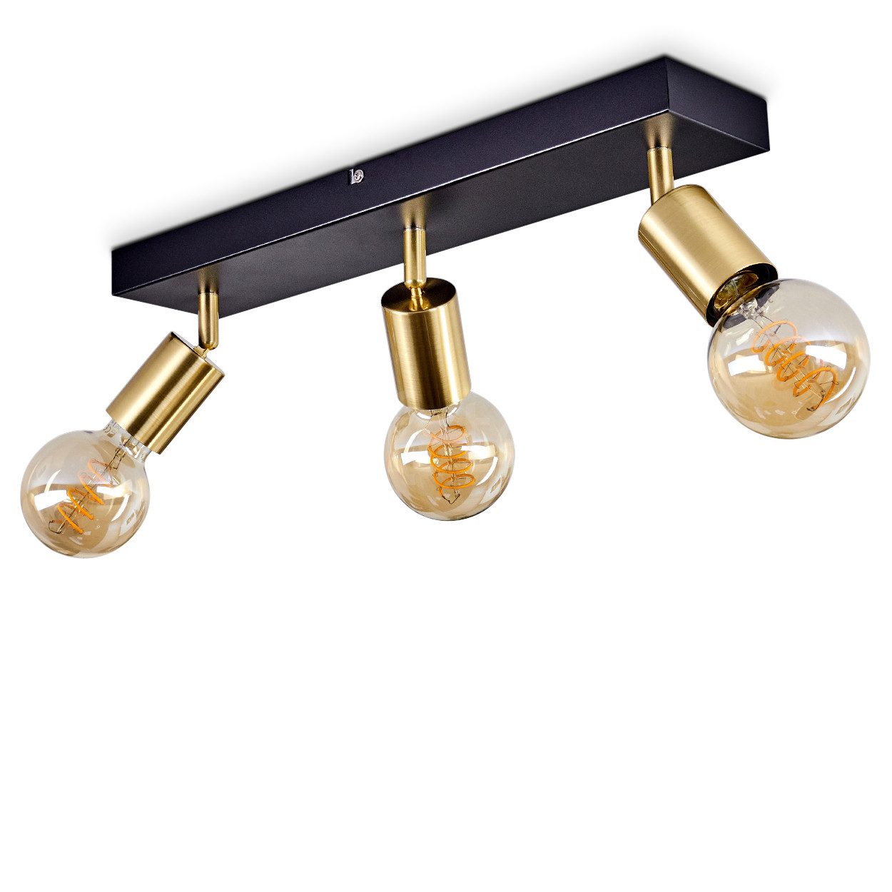 hofstein Deckenleuchte »Seano« Deckenlampe aus Metall in Schwarz/Messing, o günstig online kaufen