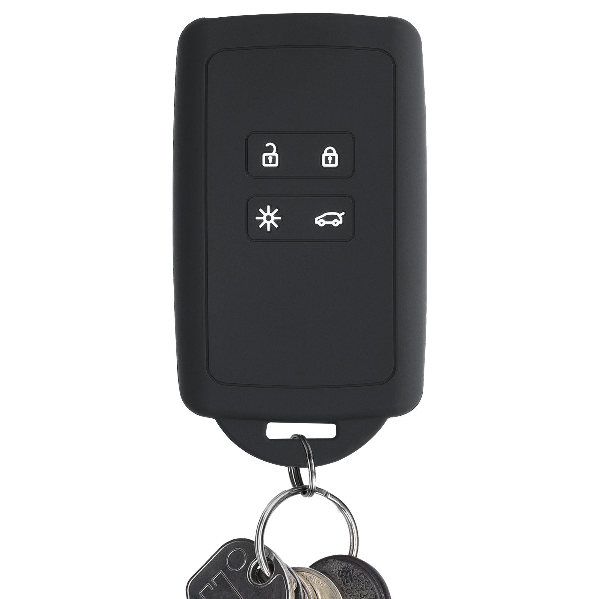 Hülle Schutzhülle Weiß Silikon Schlüsseltasche kwmobile für Autoschlüssel Schlüsselhülle Renault,