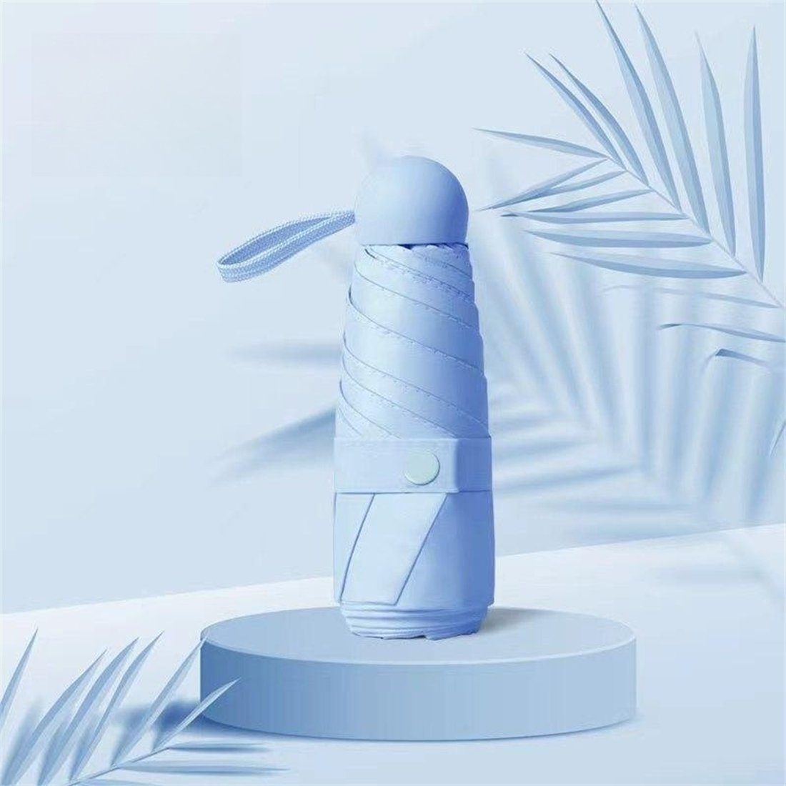 YOOdy~ Taschenregenschirm Taschenschirme damen leicht sonnenschirm small manual Regenschirm, UV-Schutz für schützt vor Sonne und Regen winzig klein für unterwegs himmelblau