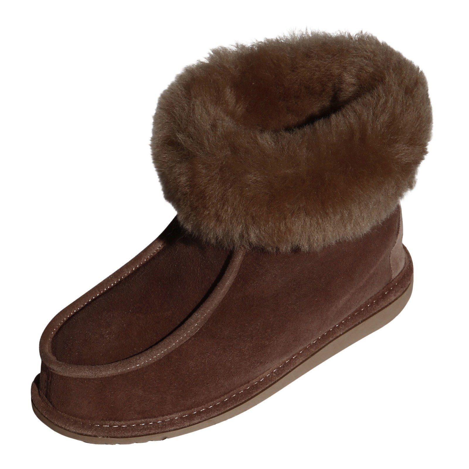 Hollert Hüttenschuhe Unisex Hausschuhe Adam Echtleder Merino Schaffell warm & atmungsaktiv