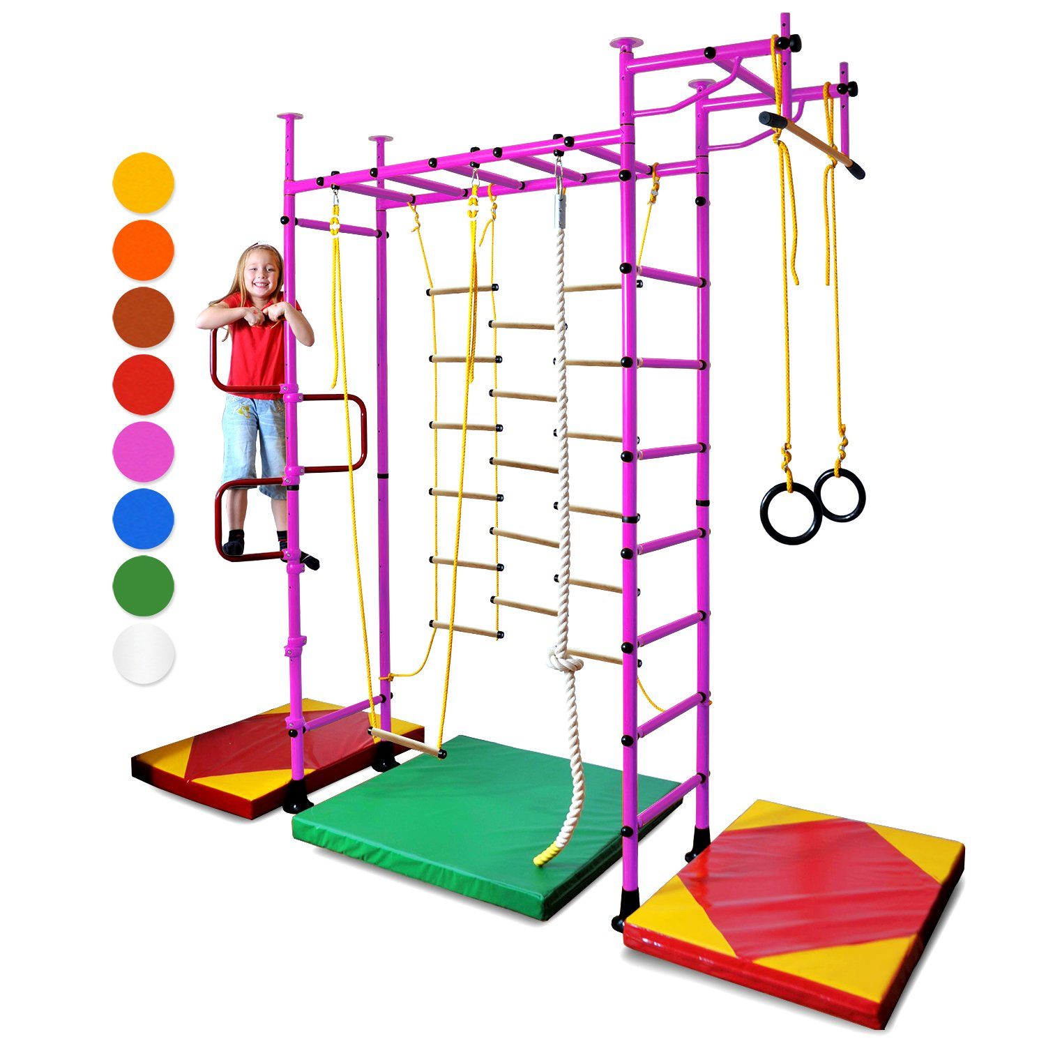 NiroSport Sprossenwand Sprossenwand Kinderzimmer M3 Kletterwand indoor aufbau ohne bohren, (1er-Set), drei Höhenvarianten, 6 Farbe