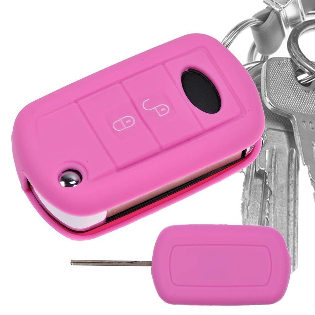 Softcase Schlüsseltasche Schlüssel Silikon LS mt-key Rover Tasten für Rosa, 2 Range Autoschlüssel Rover Land Schutzhülle Sport III Dicsovery