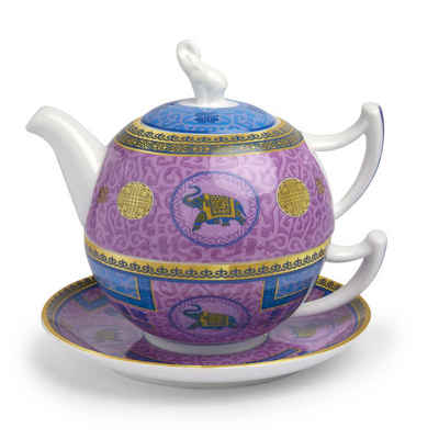 TeaLogic Teeservice Tea For One Set Olly Teekännchen Tasse Untert. Fine Bone China (1-tlg), 1 Personen, Tee für eine Person
