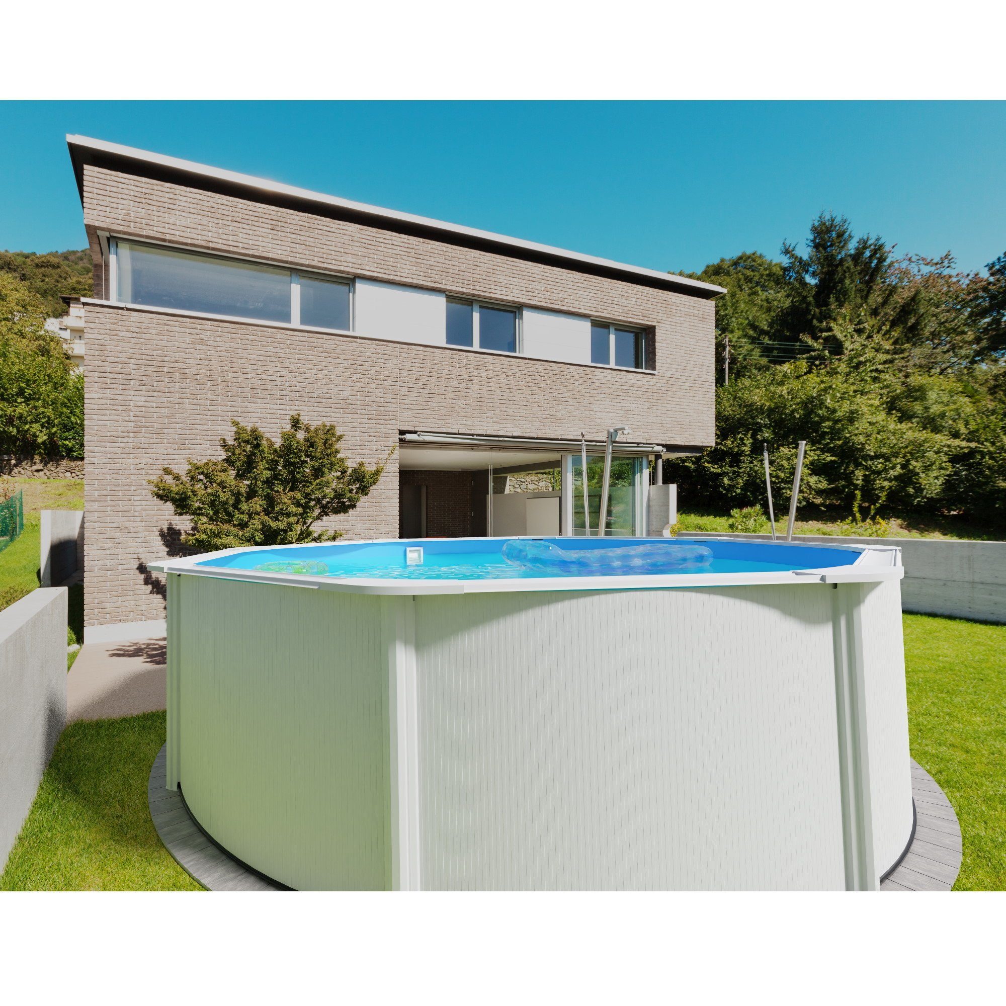 Planet Pool Rundpool Stahlwandpool Set (5-teilig) hoch rund Classic 360 (Komplett-Set, 1-tlg), verzinkte Stahlwand