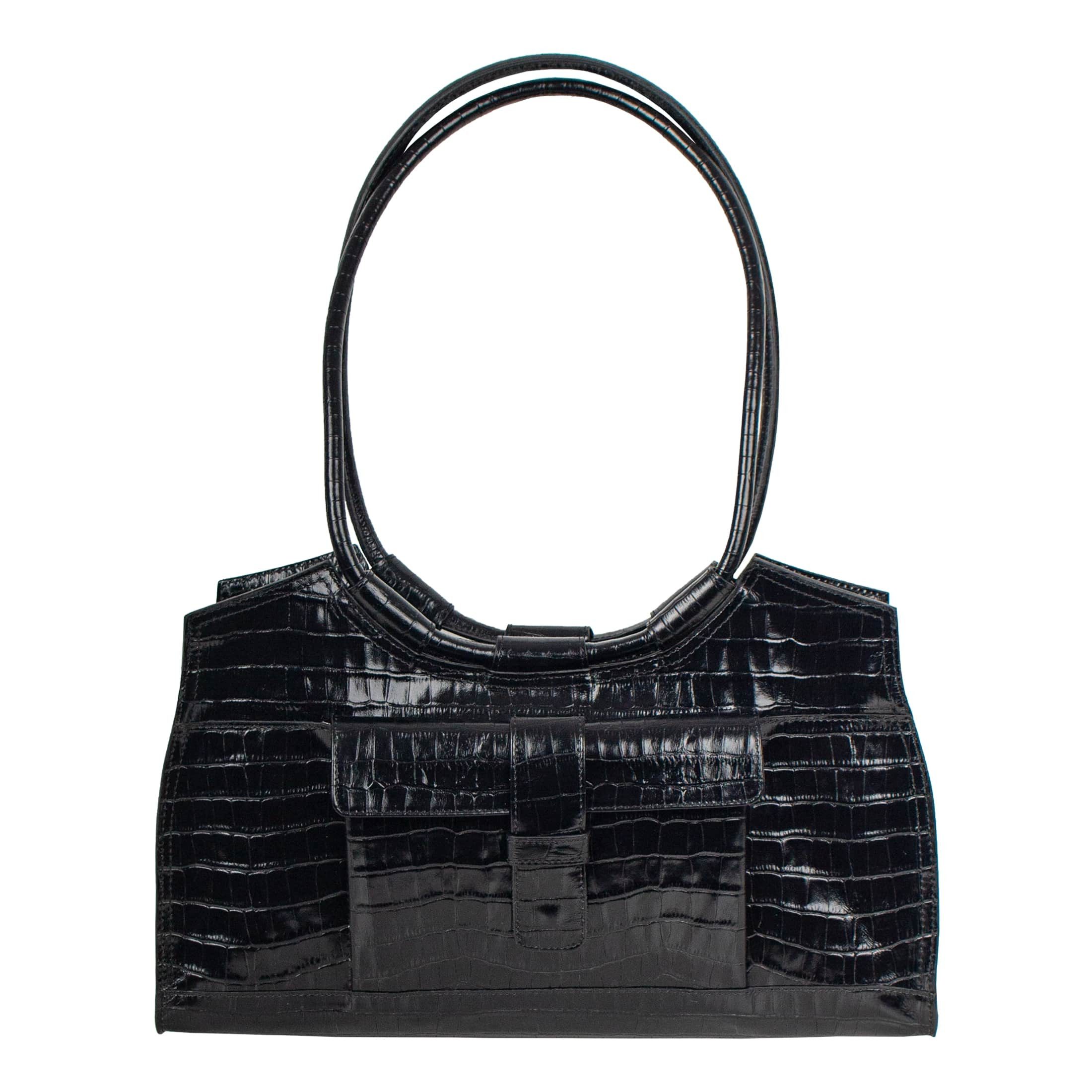 Handtasche JULIETTE, HV2 - Oberfläche: Kroko - Farbe: kro-black