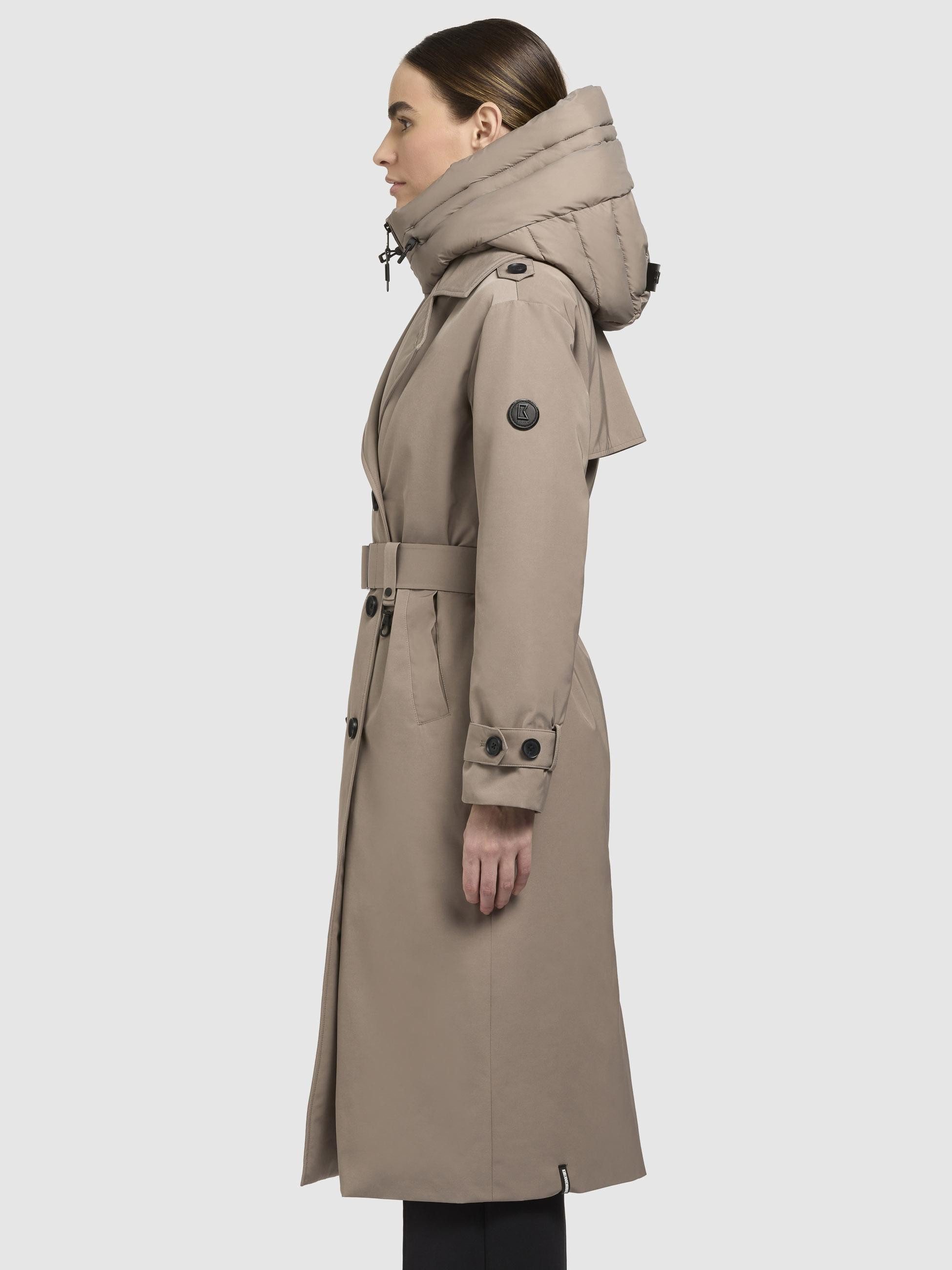 khujo Trenchcoat Elena-YM Warmer Wintermantel mit doppelter Knopfleiste