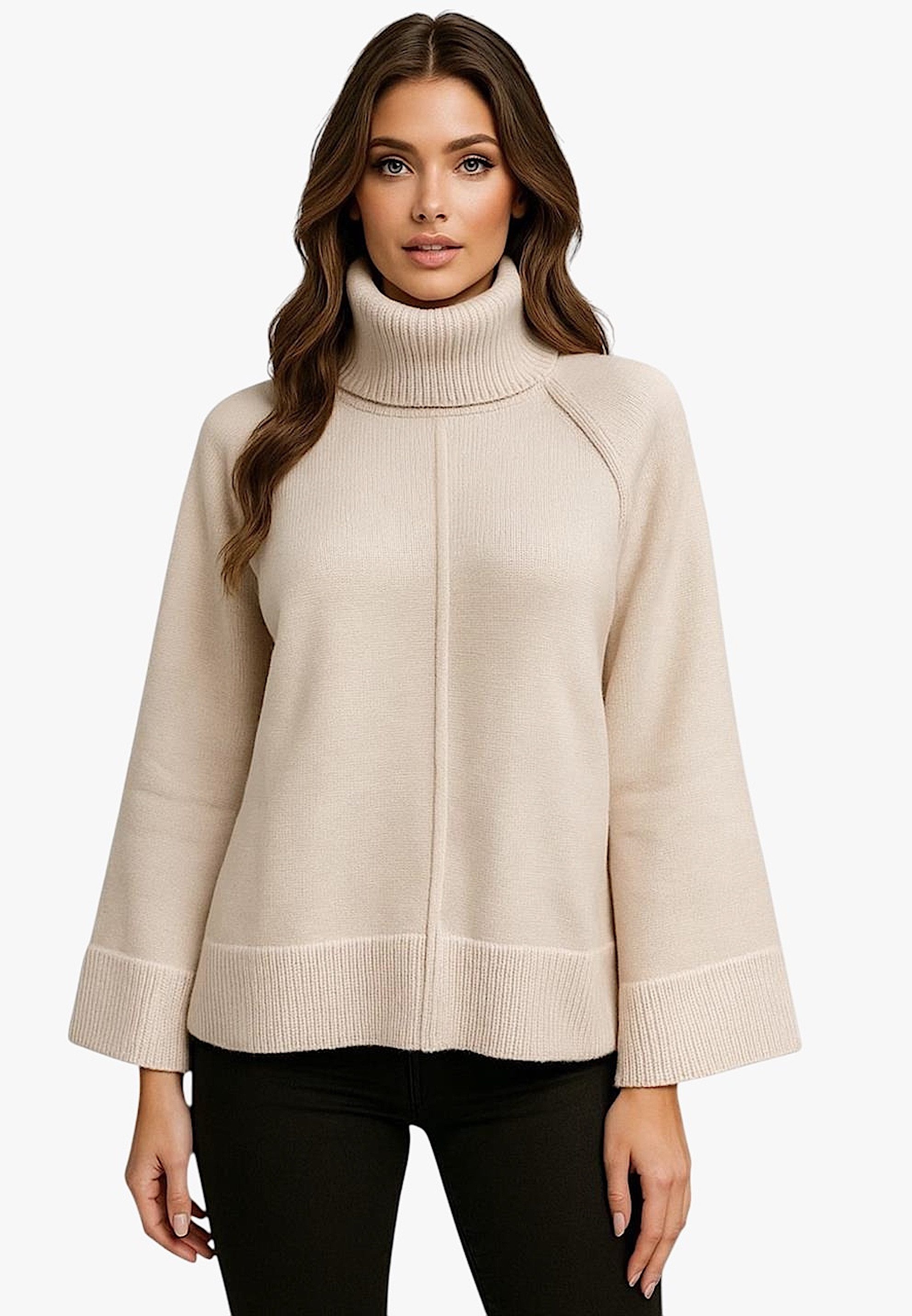 Worldclassca Rollkragenpullover WORLDCLASSCA Strick Rollkragen Pullover Lang Winter Pulli Fashion Neue Kollektion - Stilvolle und gemütliche Strickmode für Damen