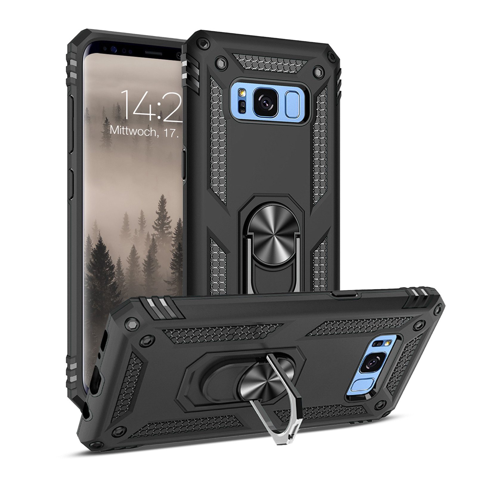 Tec-Expert Handyhülle Outdoor Cover Hülle für Samsung Galaxy S8 5.8 Zoll, 5.8, Premium Hülle aus verstärktem Polycarbonat