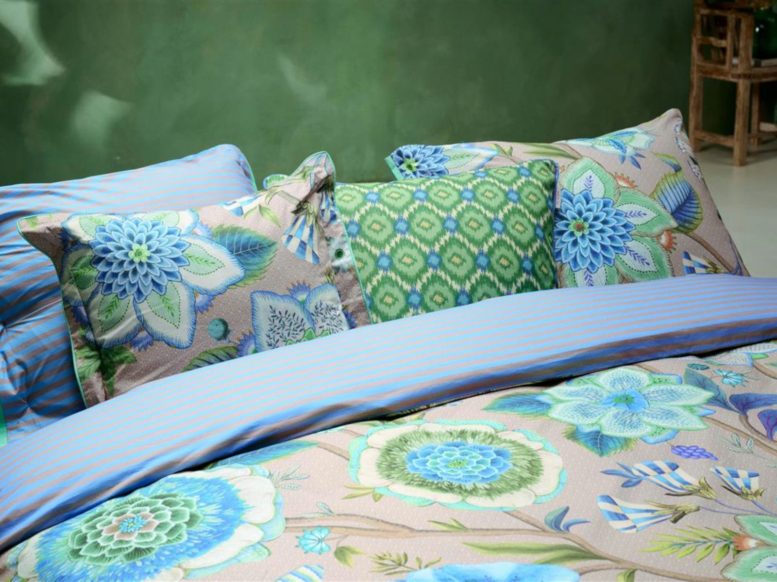 PiP Studio Bettwäsche Viva La Vida Bettwäsche blau 155x220cm (1 Set) günstig online kaufen