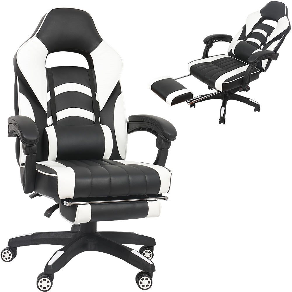 Melko Gaming-Stuhl Gamingstuhl Bürostuhl Weiß Schreibtischstuhl (Stück) Chefsessel Computerstuhl