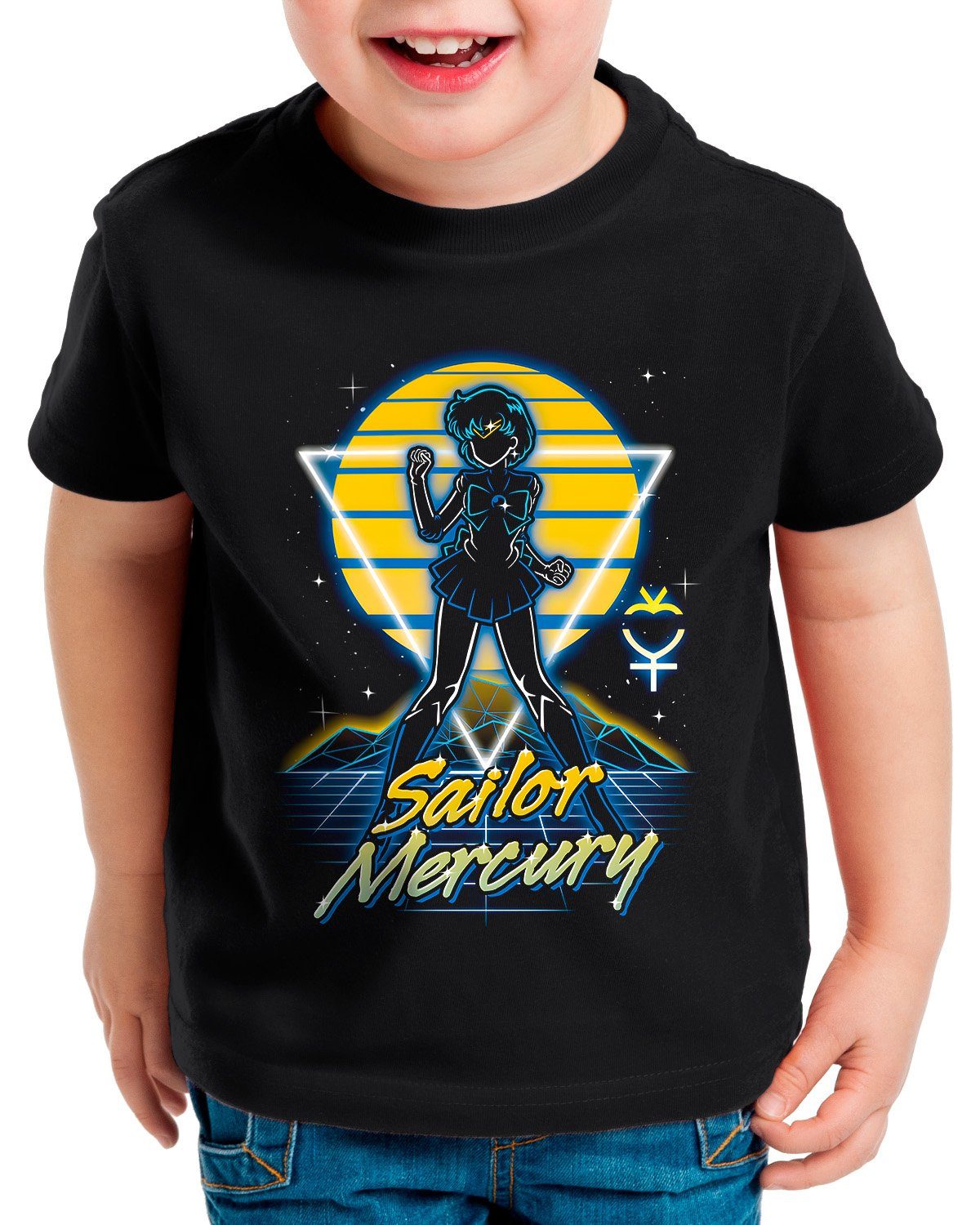 moon style3 Print-Shirt crystal sailor T-Shirt cosplay Sailor Mercury Kinder anime manga