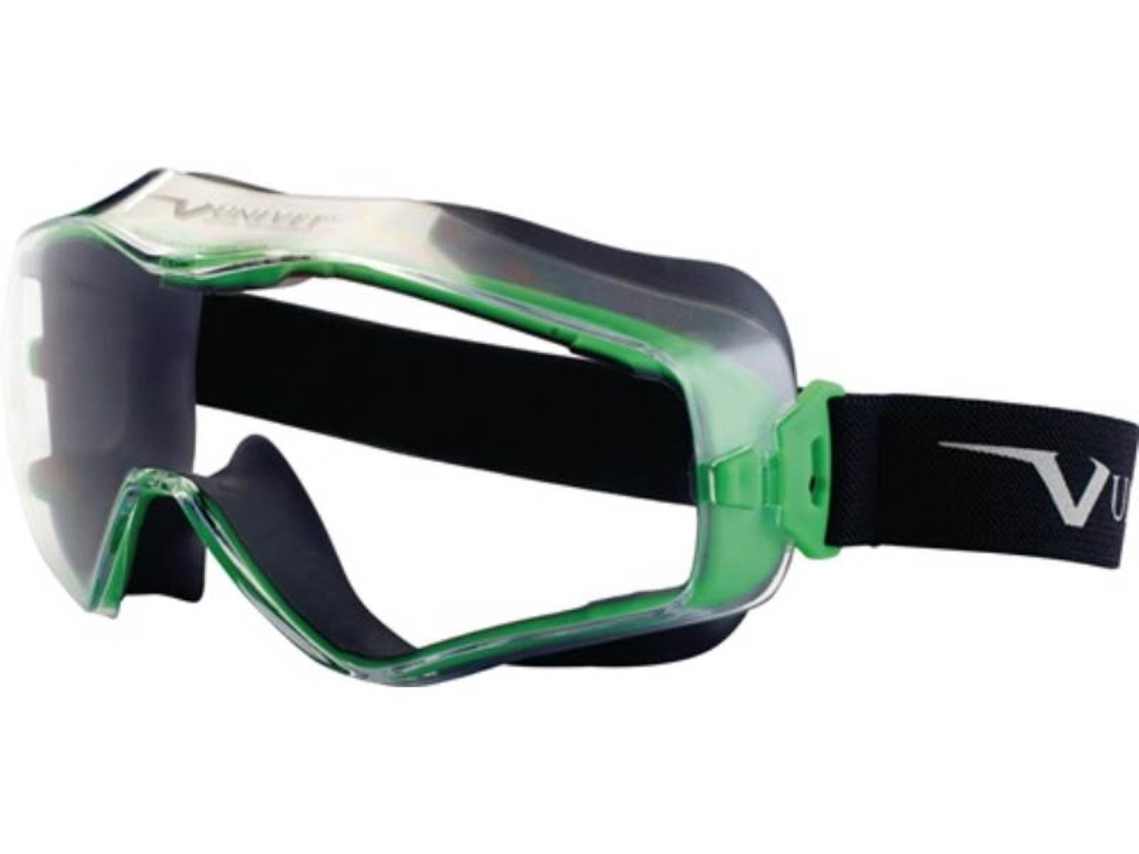 Univet Rahmen Vollsichtbrille 6x3 EN 166,EN 170 Rahmen gunmetallic/grün,Scheibe kla