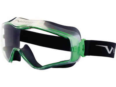Univet Rahmen Vollsichtbrille 6x3 EN 166,EN 170 Rahmen gunmetallic/grün,Scheibe kla