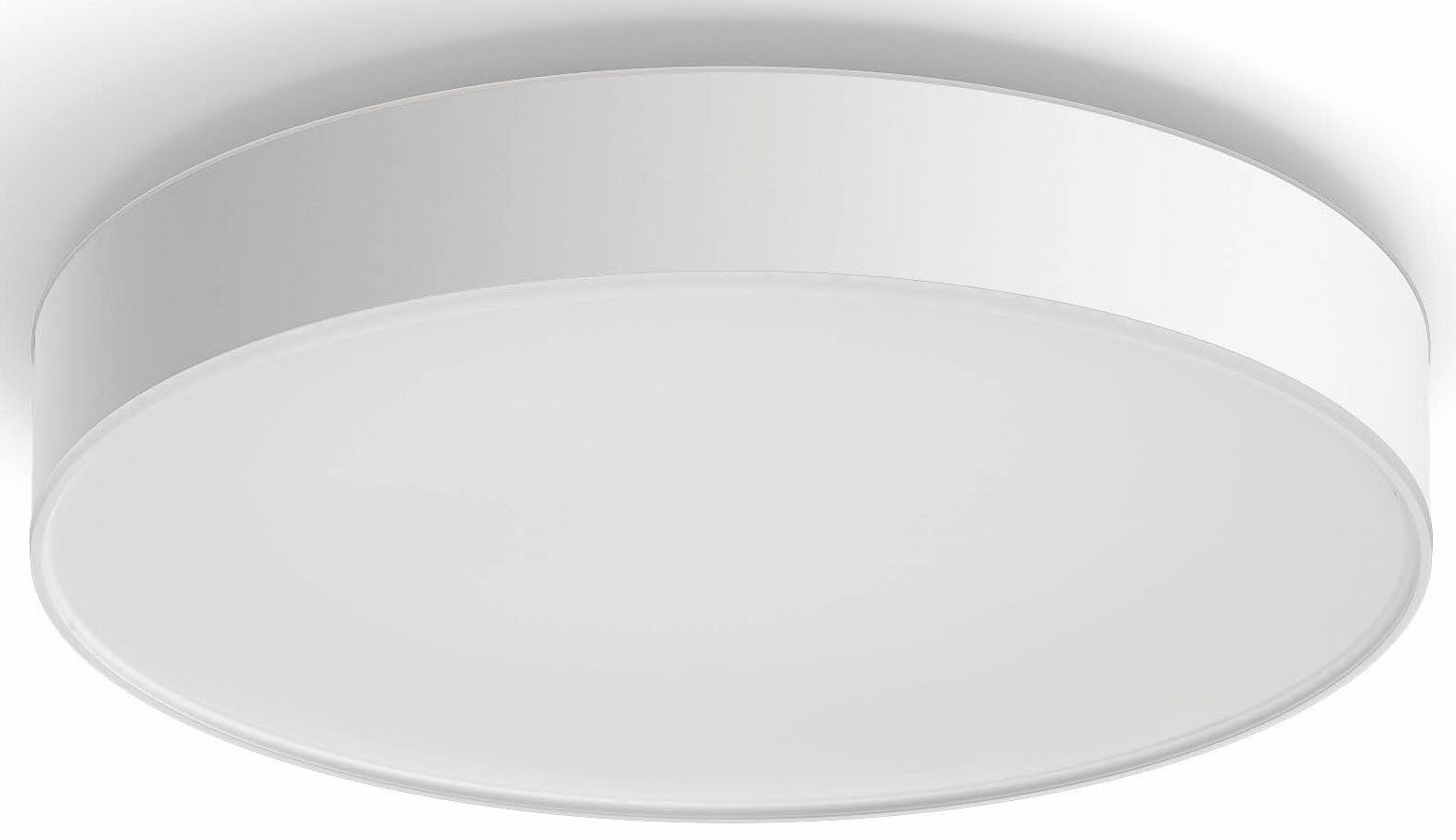 Philips Hue LED Deckenleuchte White Ambiance Enrave Deckenleuchte L, Abschaltautomatik, Bluetooth, CCT - über Fernbedienung, Dimmer, Dimmfunktion, Farbsteuerung, Fernbedienung, Infrarot inkl., Leuchtdauer einstellbar, Memoryfunktion, Nachtlichtfunktion, Smart Home, Timerfunktion, dimmbar über Fernbedienung, erweiterbar, mehrere Helligkeitsstufen, LED fest integriert, warmweiß - kaltweiß, inkl. Philips Hue Dimmschalter
