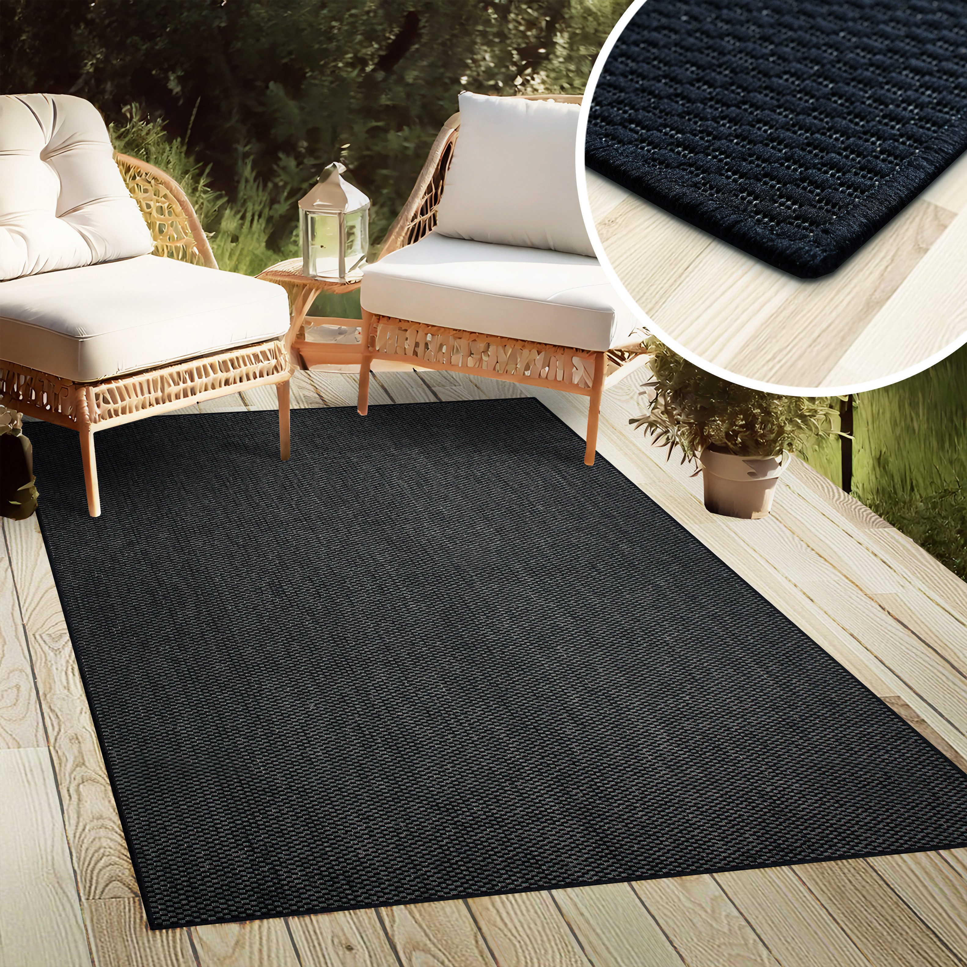 OTTO home Teppich Venedig, in Standard- und Premium-Qualität, 3 mm oder 5 mm Höhe, rechteckig, In- und Outdoor geeignet, Wetterfest & UV-beständig, Sisal-Optik