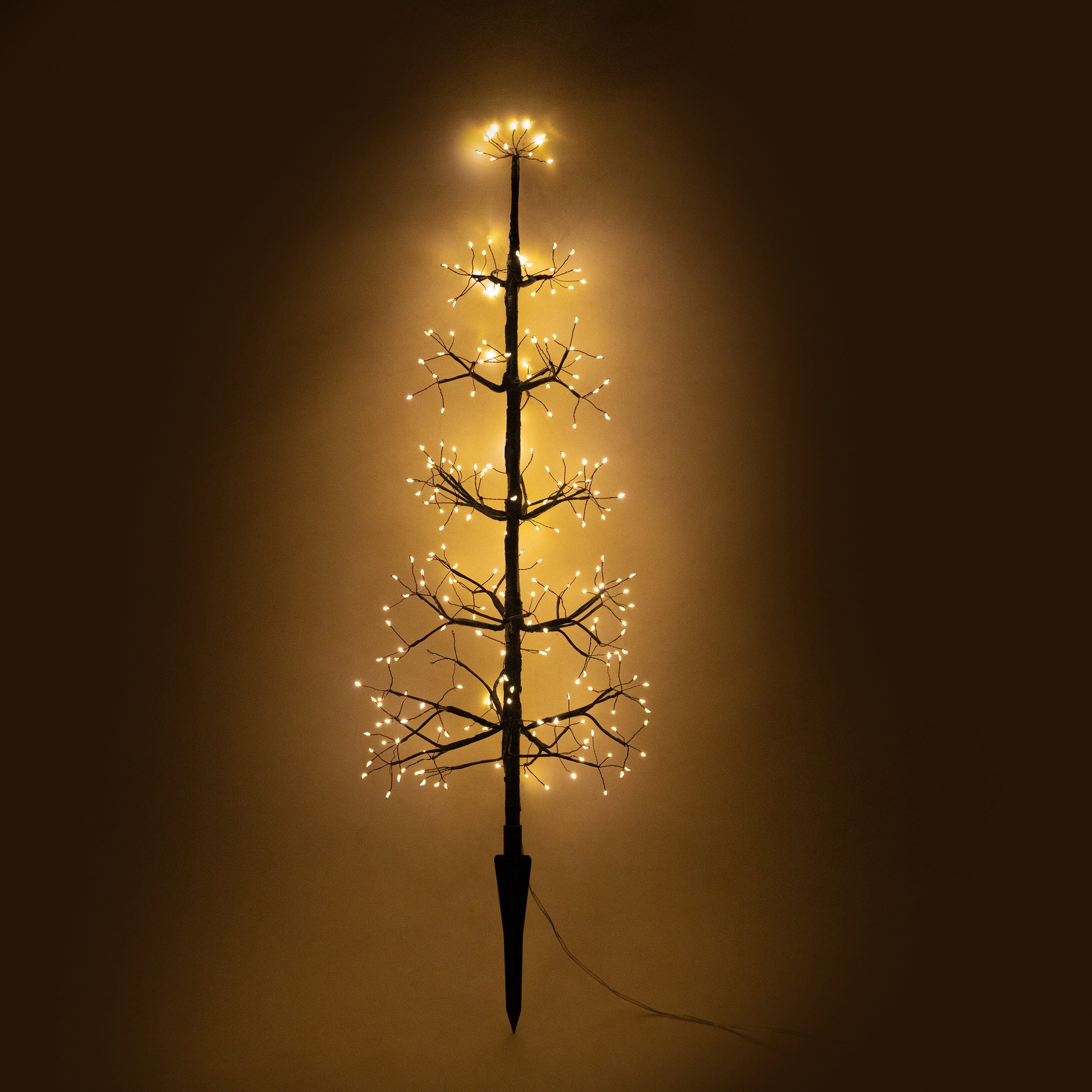 esotec LED Solarleuchte Weihnachtsbaum 75x35cm flexibel frei gestaltbar 200 LEDs außen 103417, LED fest integriert