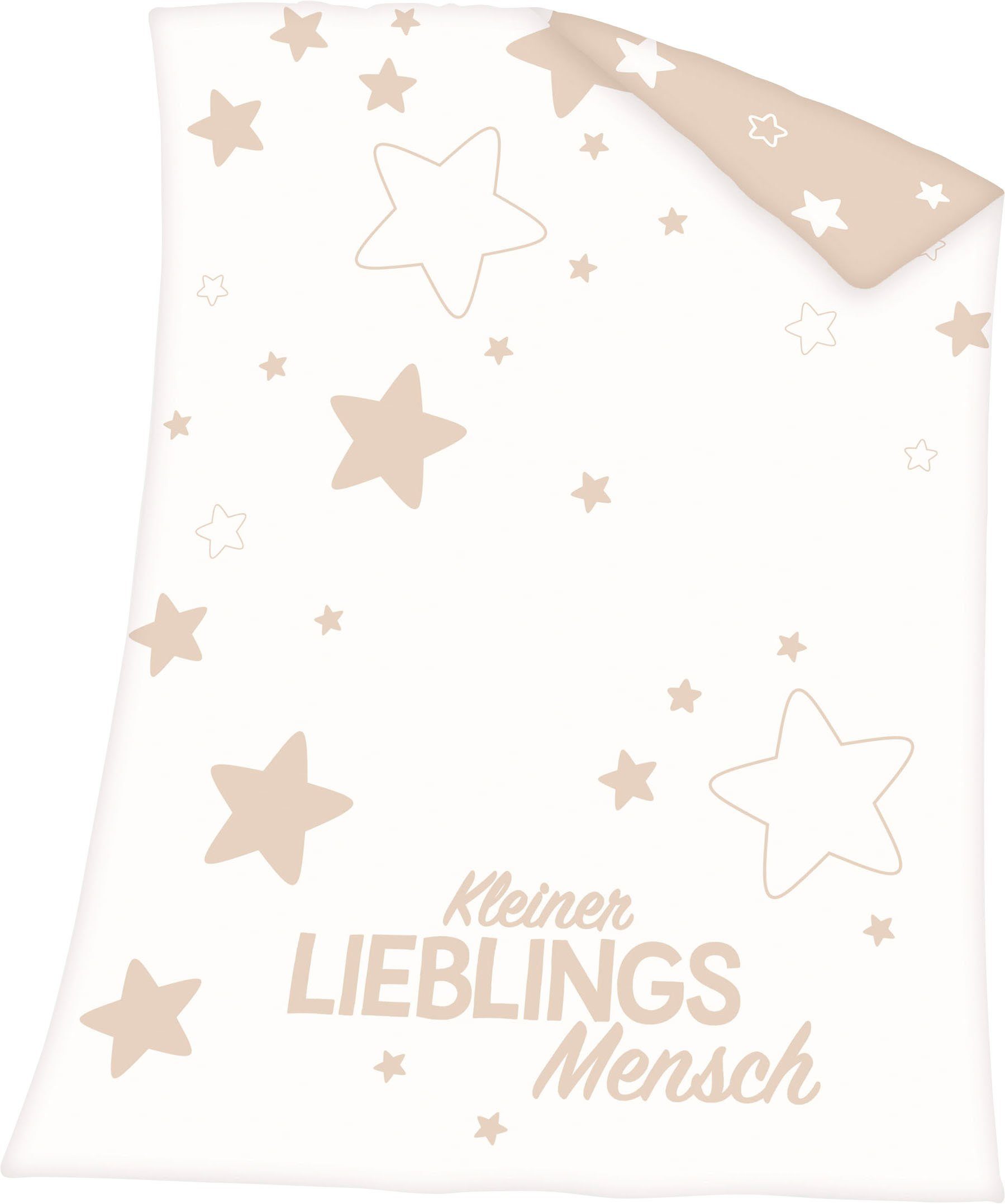 Babydecke Kleiner Lieblingsmensch, Baby Best, mit Schriftzug und Sternen, Kuscheldecke