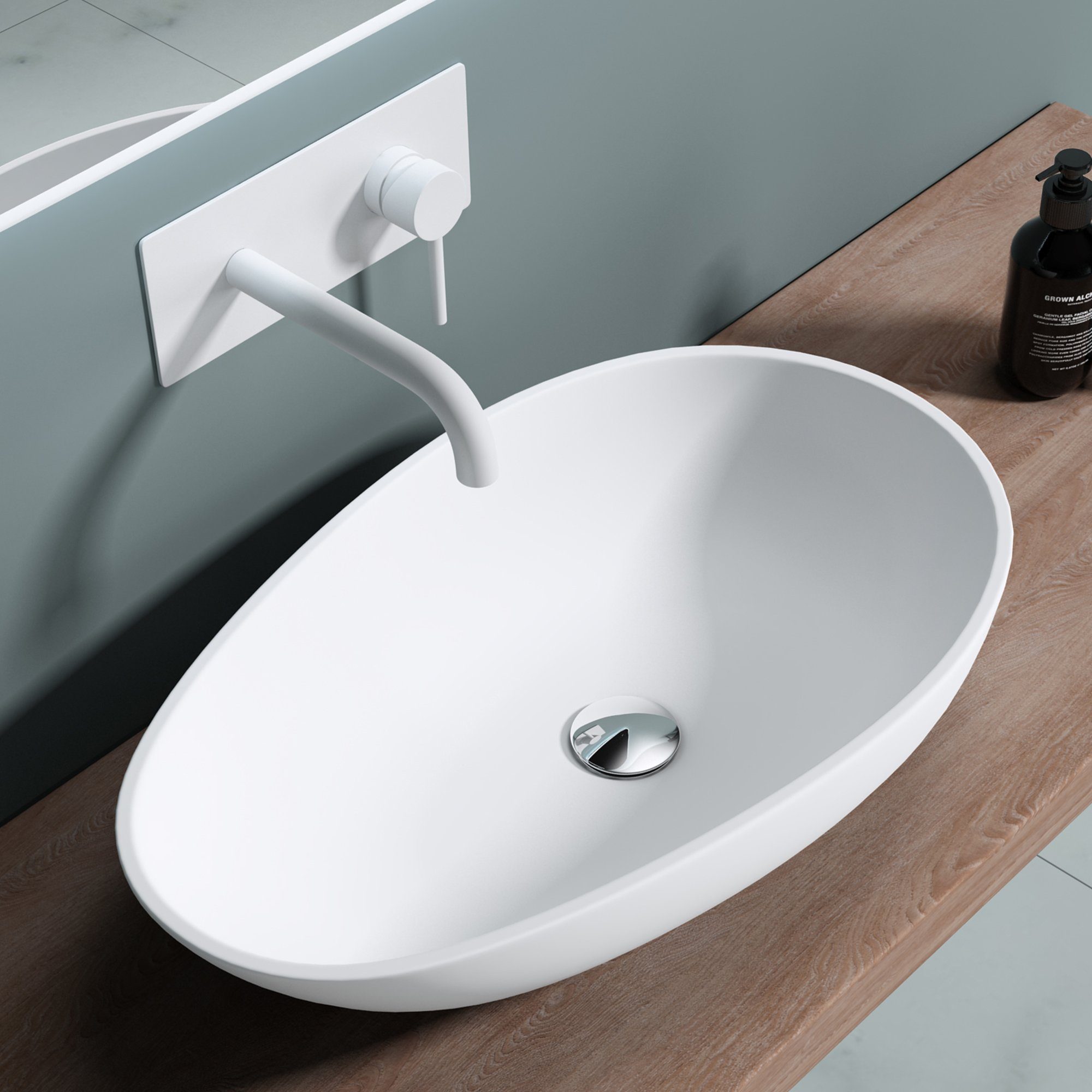 doporro Waschbecken Aufsatzwaschbecken Gussmarmor Mineralguss Waschtisch günstig online kaufen