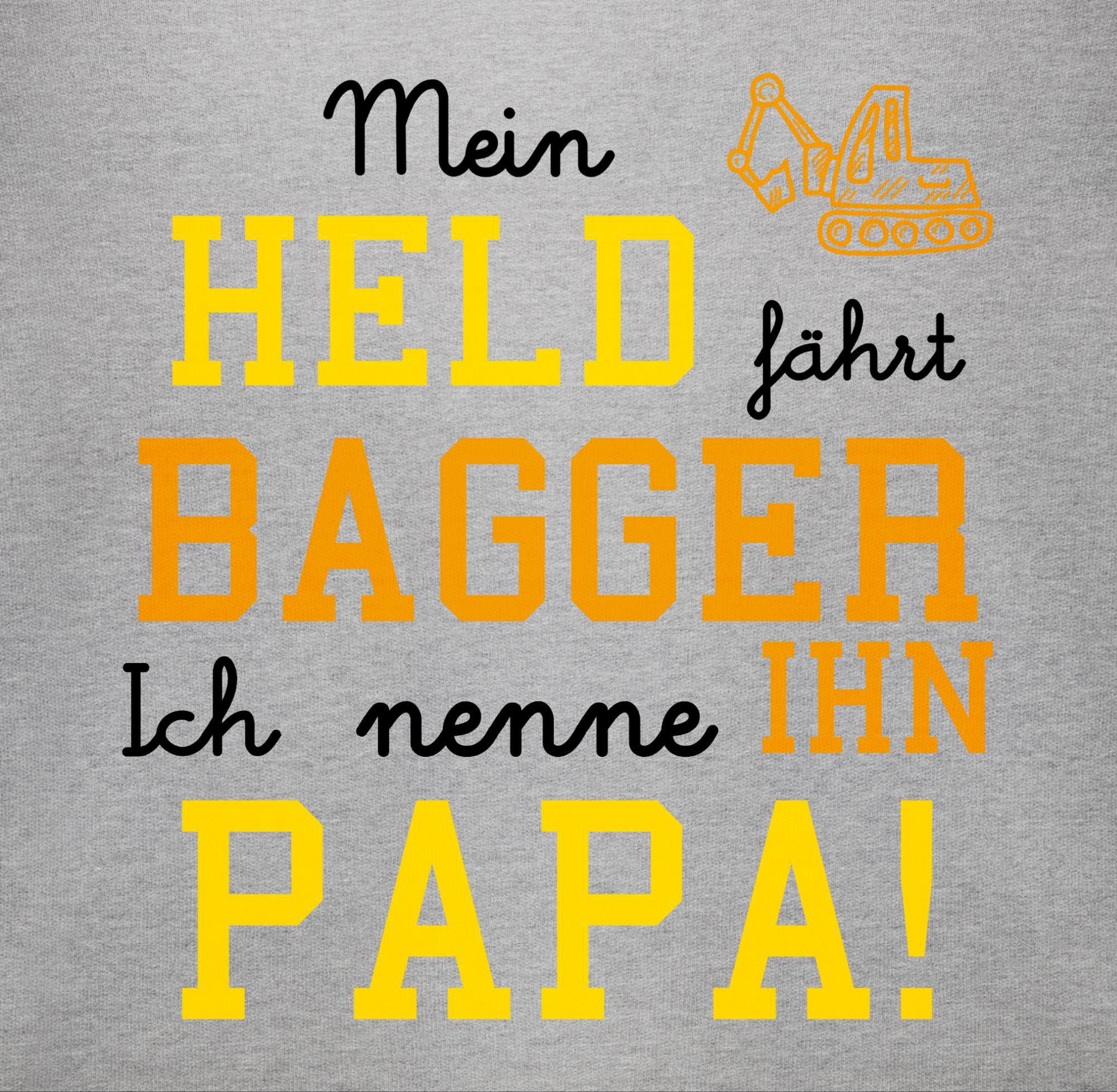 Shirtracer Shirtbody Mein Held fährt Bagger Sprüche Baby
